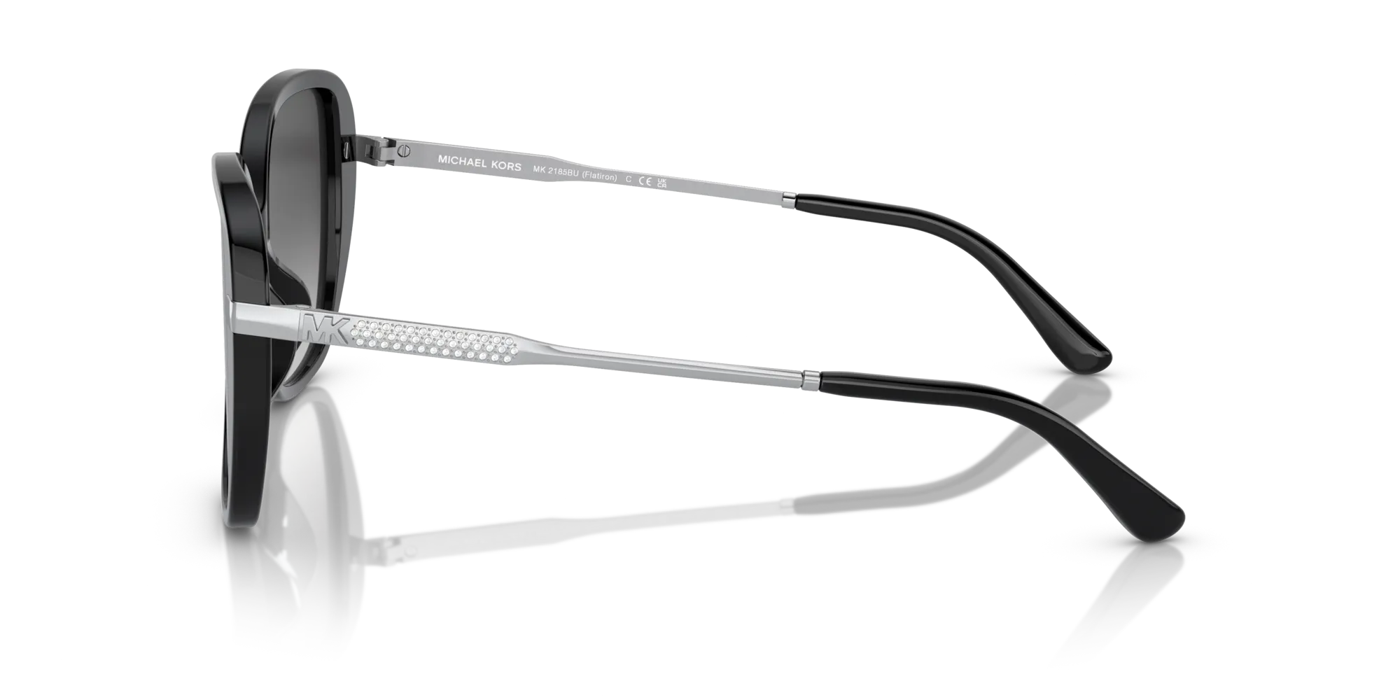 Michael Kors MK2185BU FLATIRON 30058G Occhiali da sole Acetato Nero Grigio Squadrata Normale Sfumato - immagine 4
