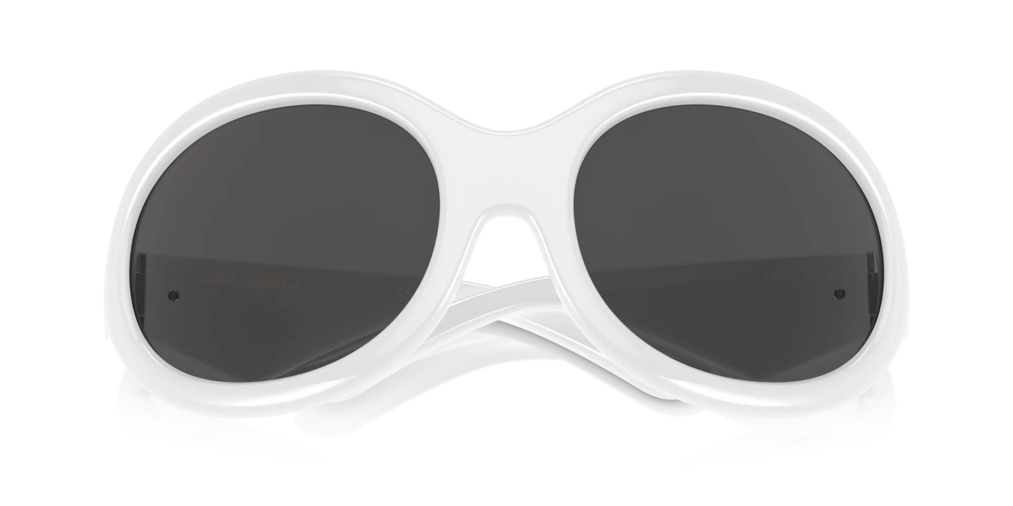 Dolce & Gabbana DG6201 331287 Occhiali da sole Iniettato Bianco Grigio Rotonda Normale - immagine 2