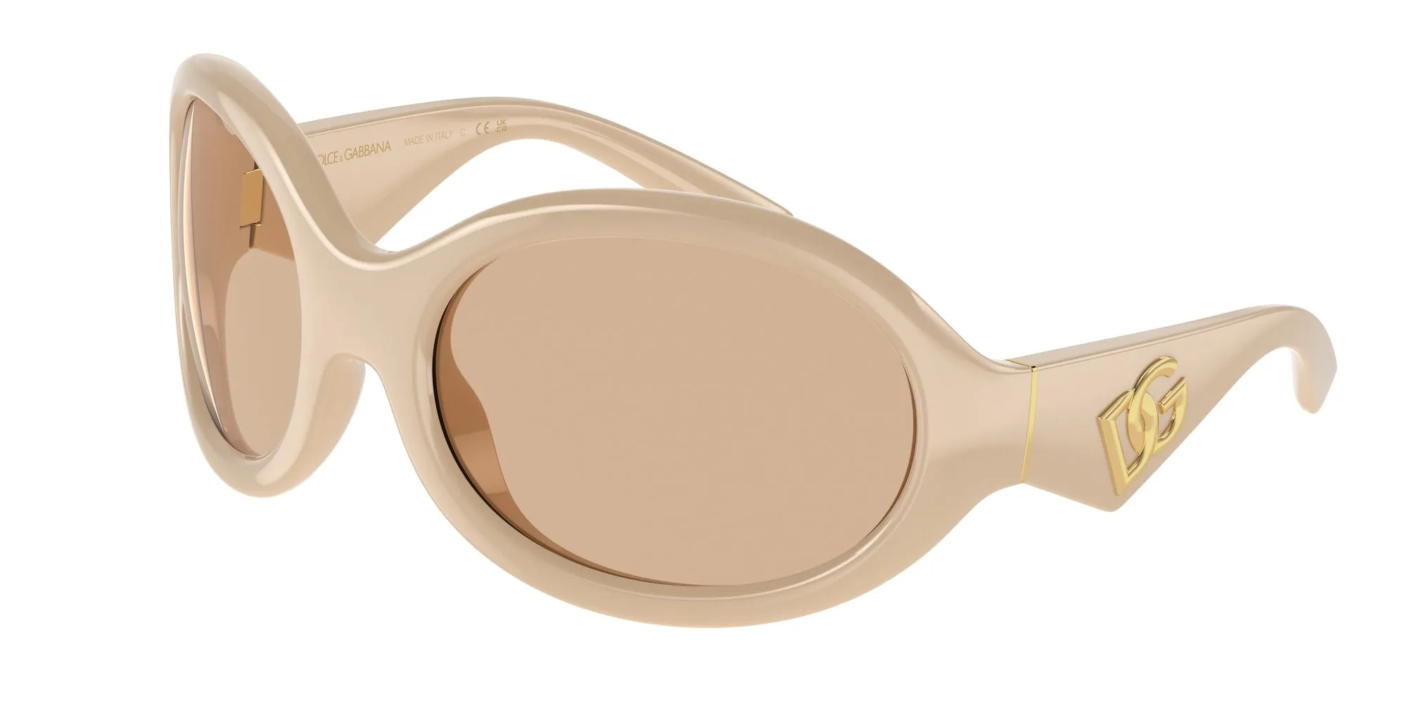 Dolce & Gabbana DG6201 329273 Occhiali da sole Iniettato Rosa Marrone Rotonda Normale - immagine 1