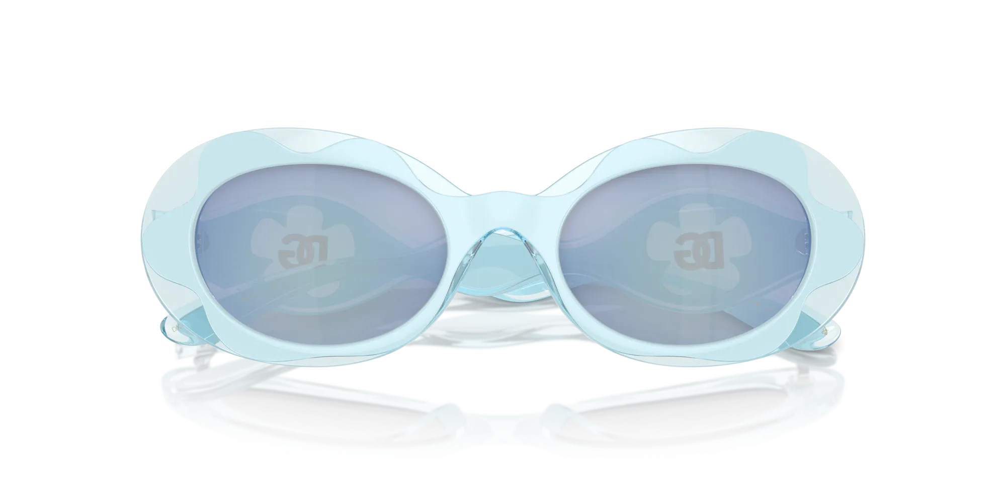 Dolce & Gabbana DX6005 33451U Occhiali da sole bambino Iniettato Blu Viola Rotonda Specchiate - immagine 2