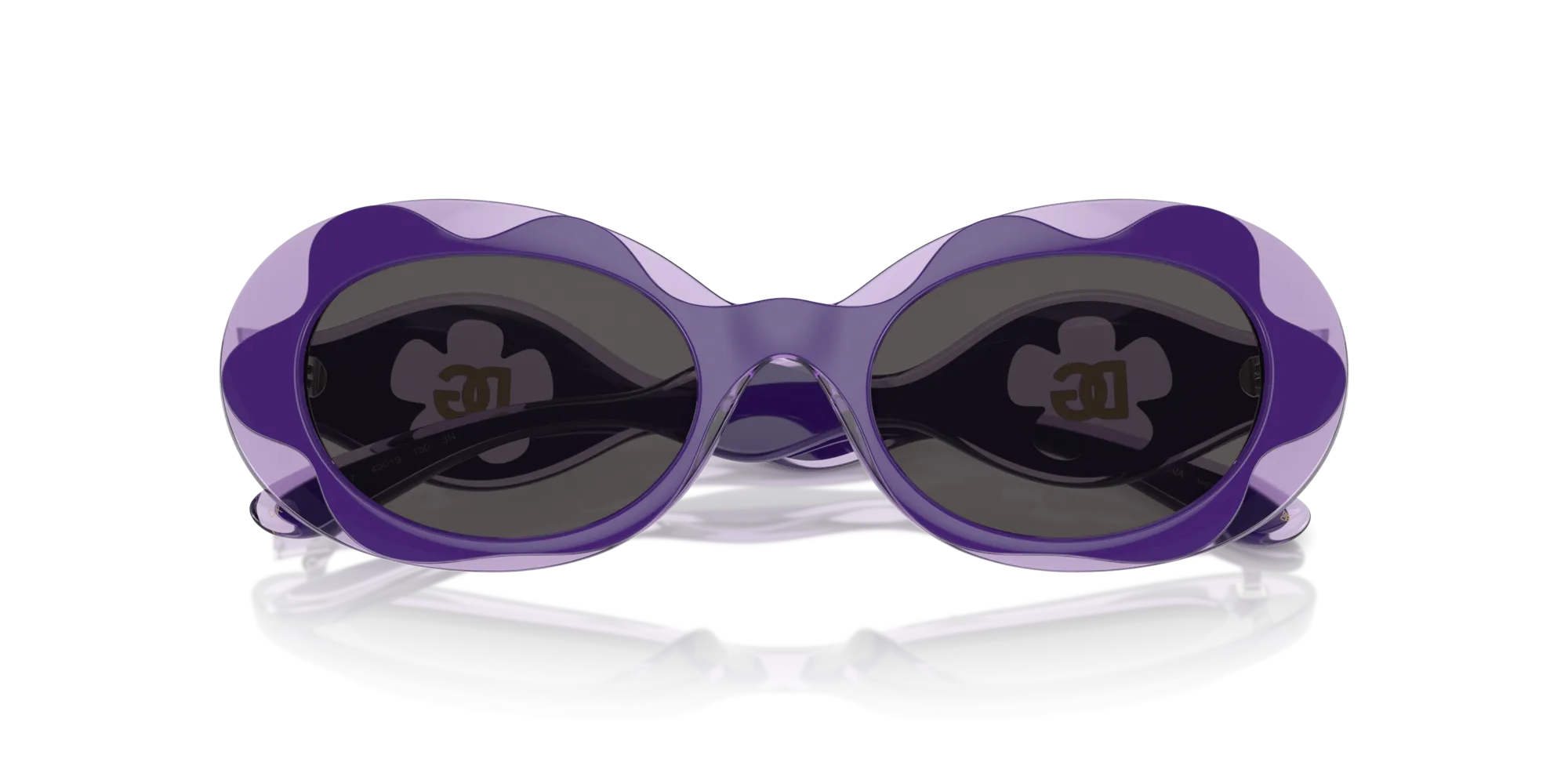 Dolce & Gabbana DX6005 333587 Occhiali da sole Iniettato Viola Grigio Rotonda Normale - immagine 2