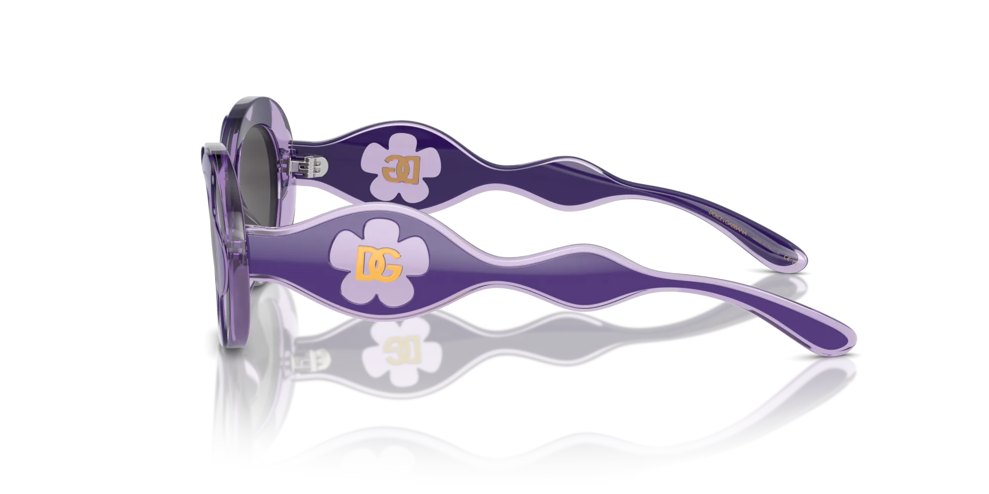 Dolce & Gabbana DX6005 333587 Occhiali da sole Iniettato Viola Grigio Rotonda Normale - immagine 4