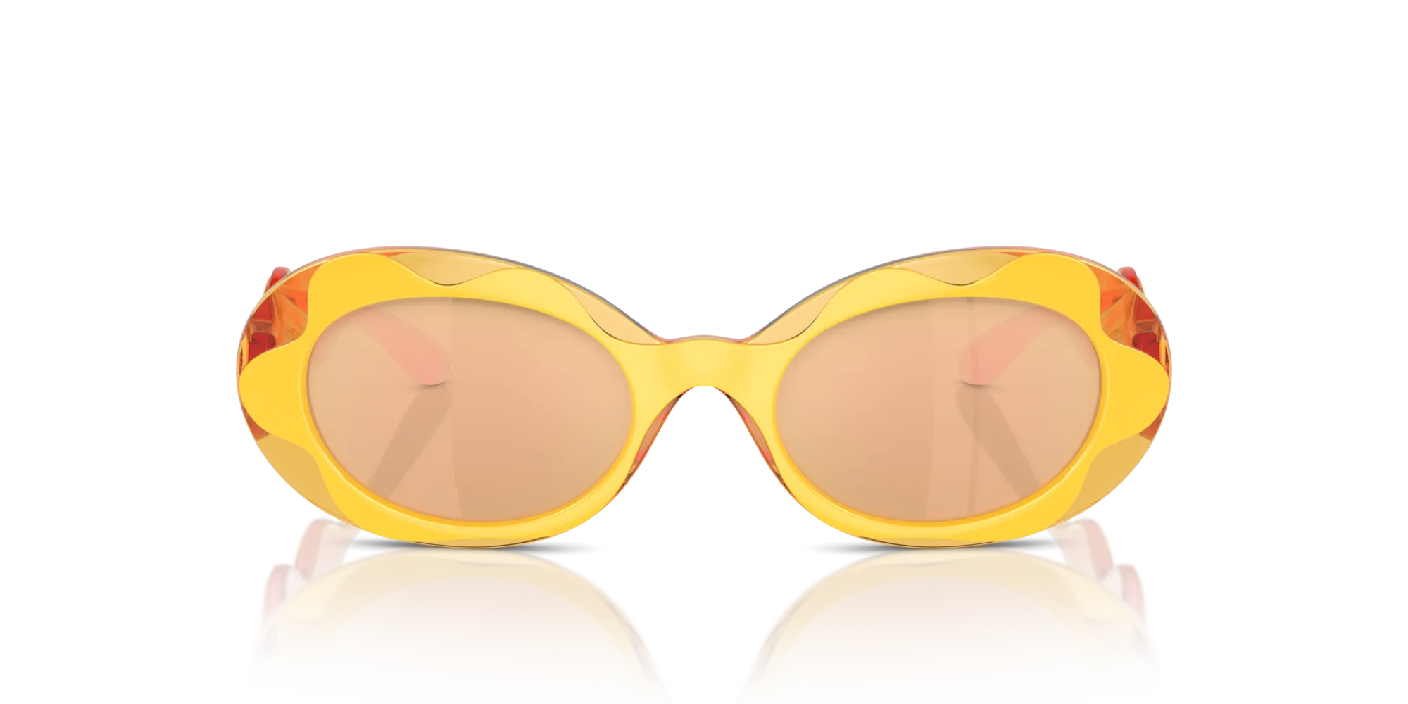 Dolce & Gabbana DX6005 33347J Occhiali da sole bambino Iniettato Giallo Arancione Rotonda Specchiate - immagine 3