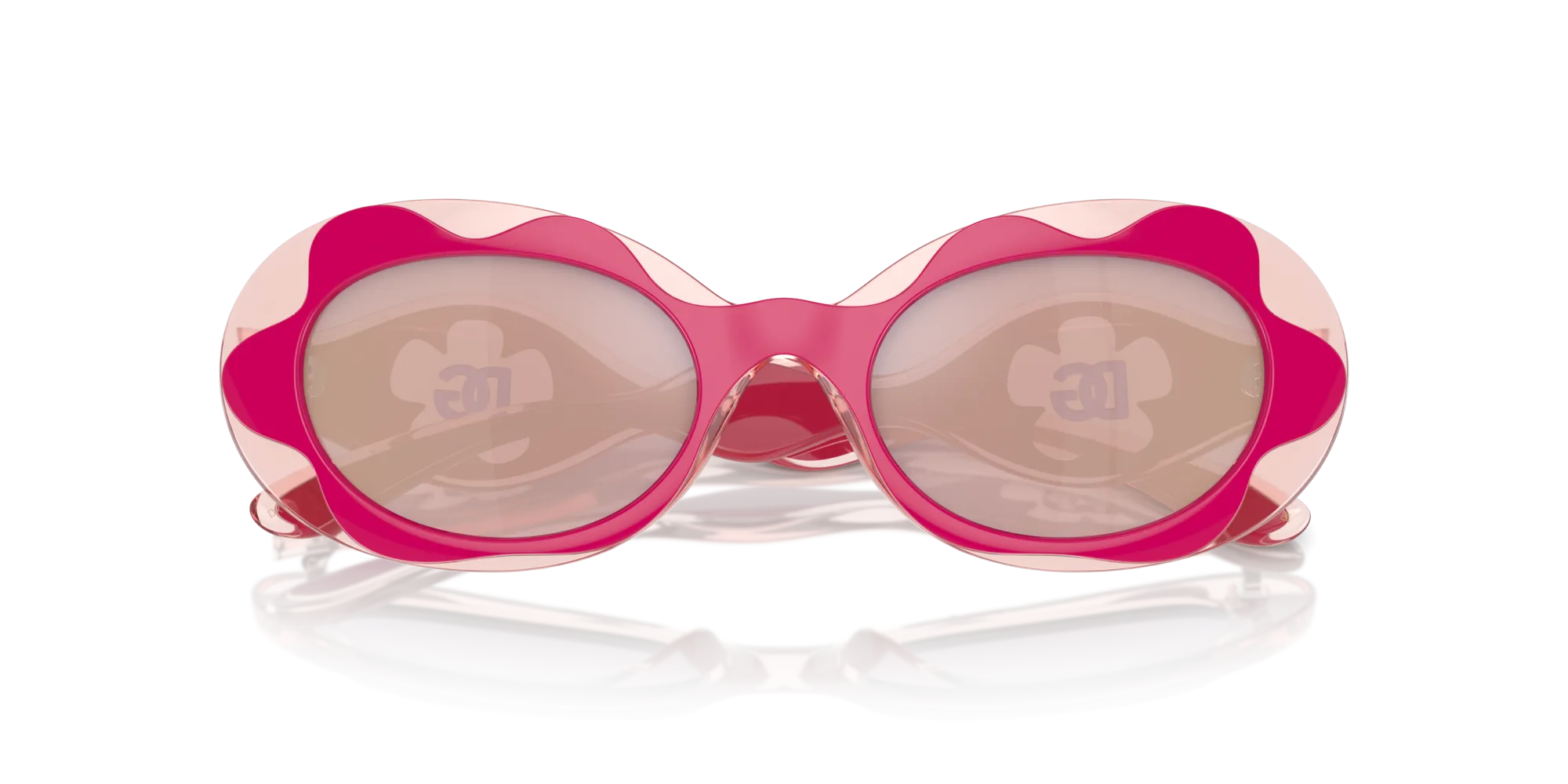 Dolce & Gabbana DX6005 30981T Occhiali da sole Iniettato Rosa Rosa Rotonda Specchiate - immagine 2