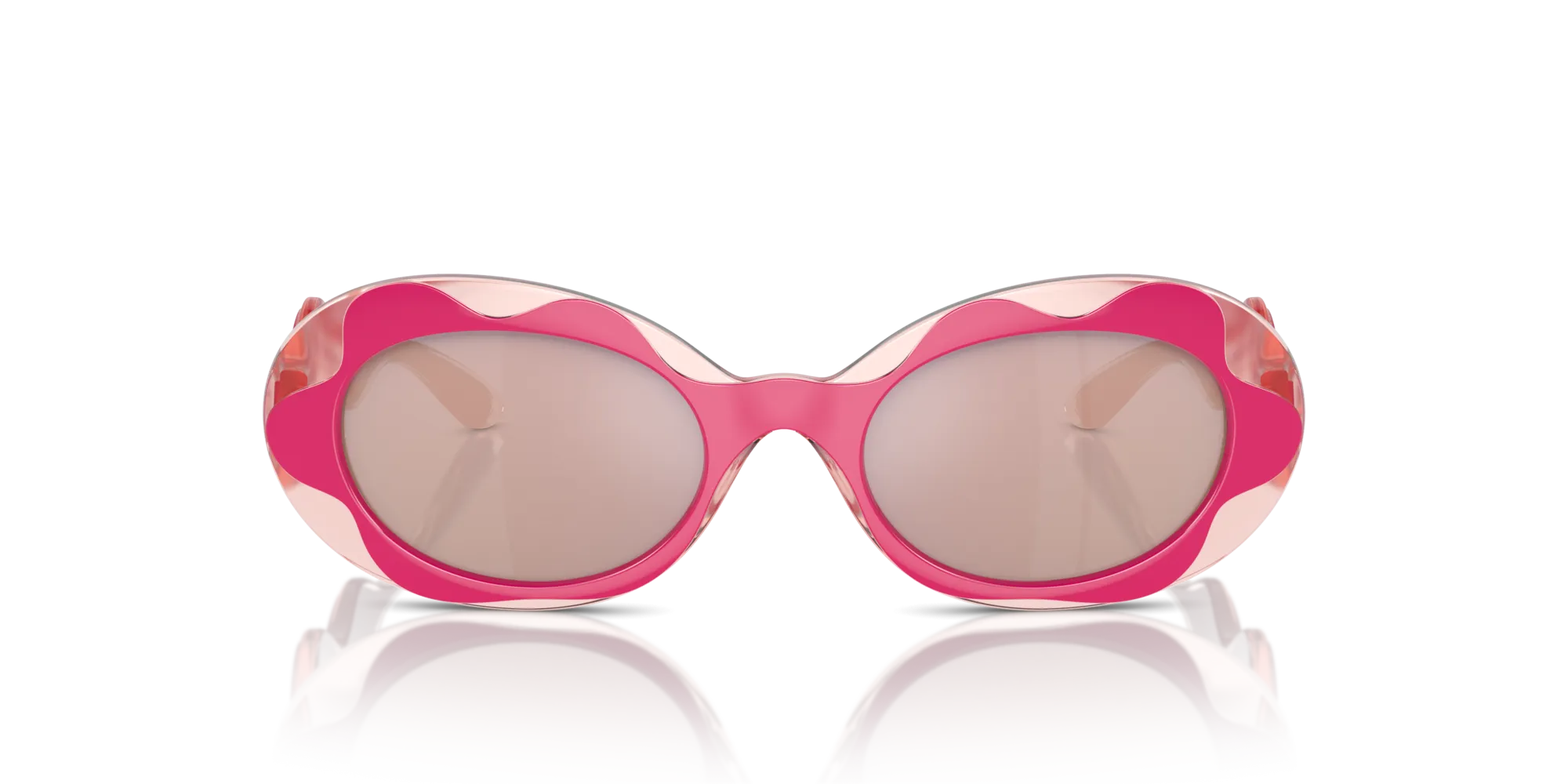 Dolce & Gabbana DX6005 30981T Occhiali da sole Iniettato Rosa Rosa Rotonda Specchiate - immagine 3