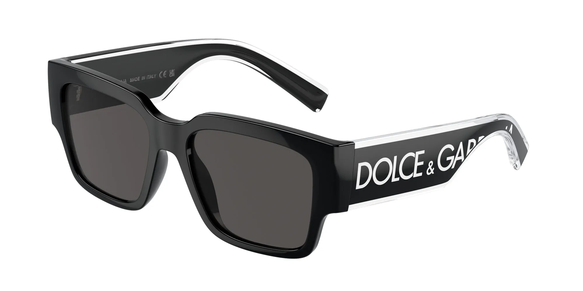 Dolce & Gabbana DX6004 501/87 Occhiali da sole Iniettato Nero Grigio Squadrata Normale - immagine 1