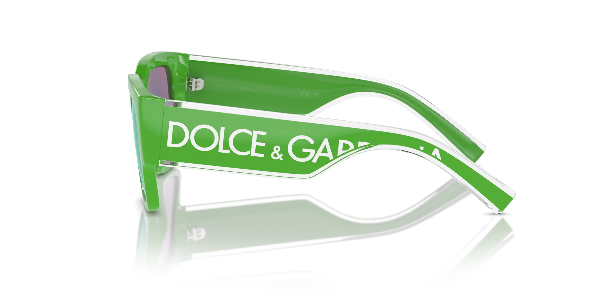 Dolce & Gabbana DX6004 3311F2 Occhiali da sole bambino Iniettato Verde Grigio Squadrata Specchiate - immagine 4