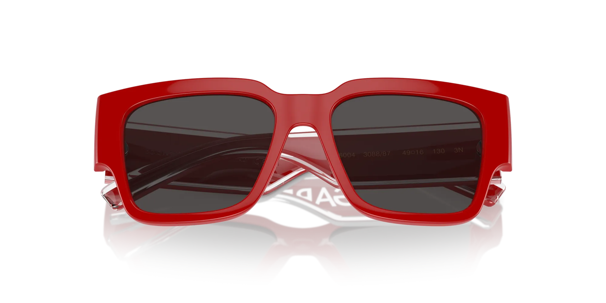 Dolce & Gabbana DX6004 308887 Occhiali da sole Iniettato Rosso Grigio Squadrata Normale - immagine 2