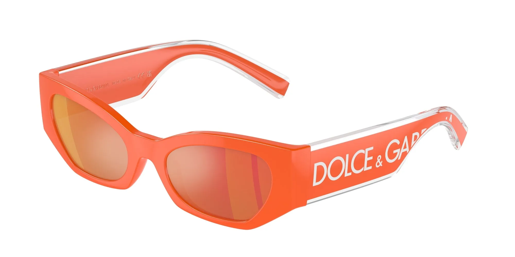 Dolce & Gabbana DX6003 33386Q Occhiali da sole Iniettato Arancione Viola Cat Eye Specchiate - immagine 1