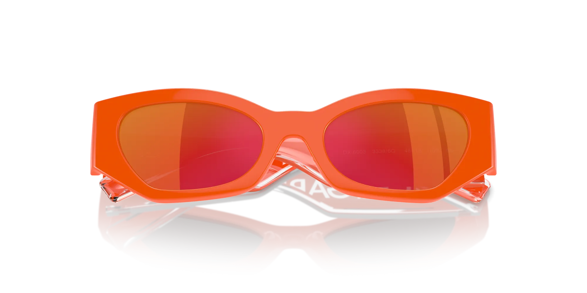 Dolce & Gabbana DX6003 33386Q Occhiali da sole Iniettato Arancione Viola Cat Eye Specchiate - immagine 2