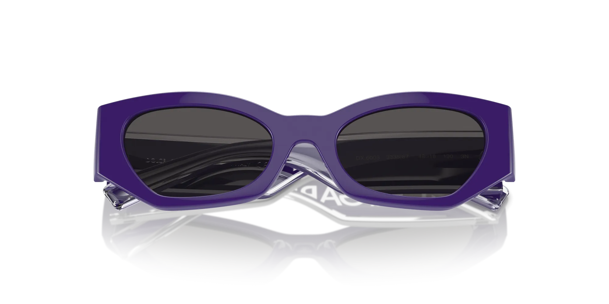 Dolce & Gabbana DX6003 333587 Occhiali da sole Iniettato Viola Grigio Cat Eye Normale - immagine 2