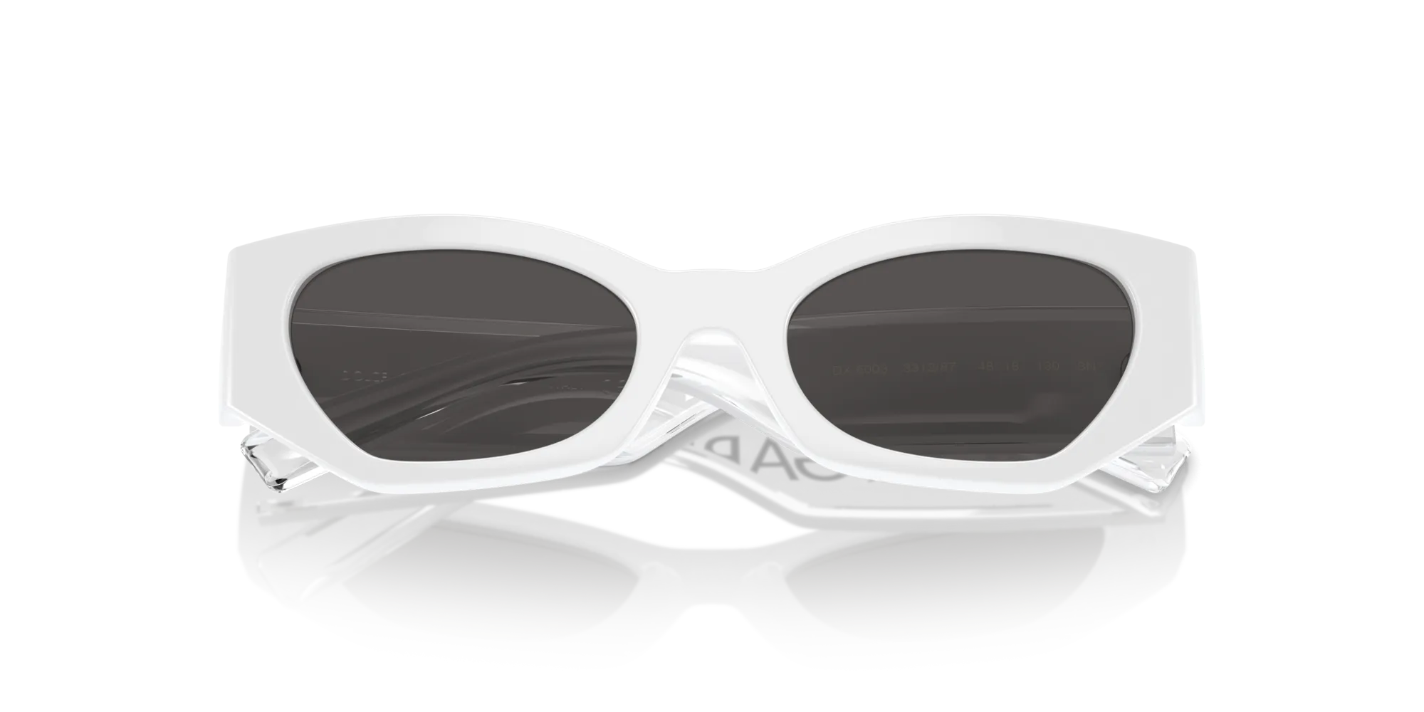 Dolce & Gabbana DX6003 331287 Occhiali da sole Iniettato Bianco Grigio Cat Eye Normale - immagine 2