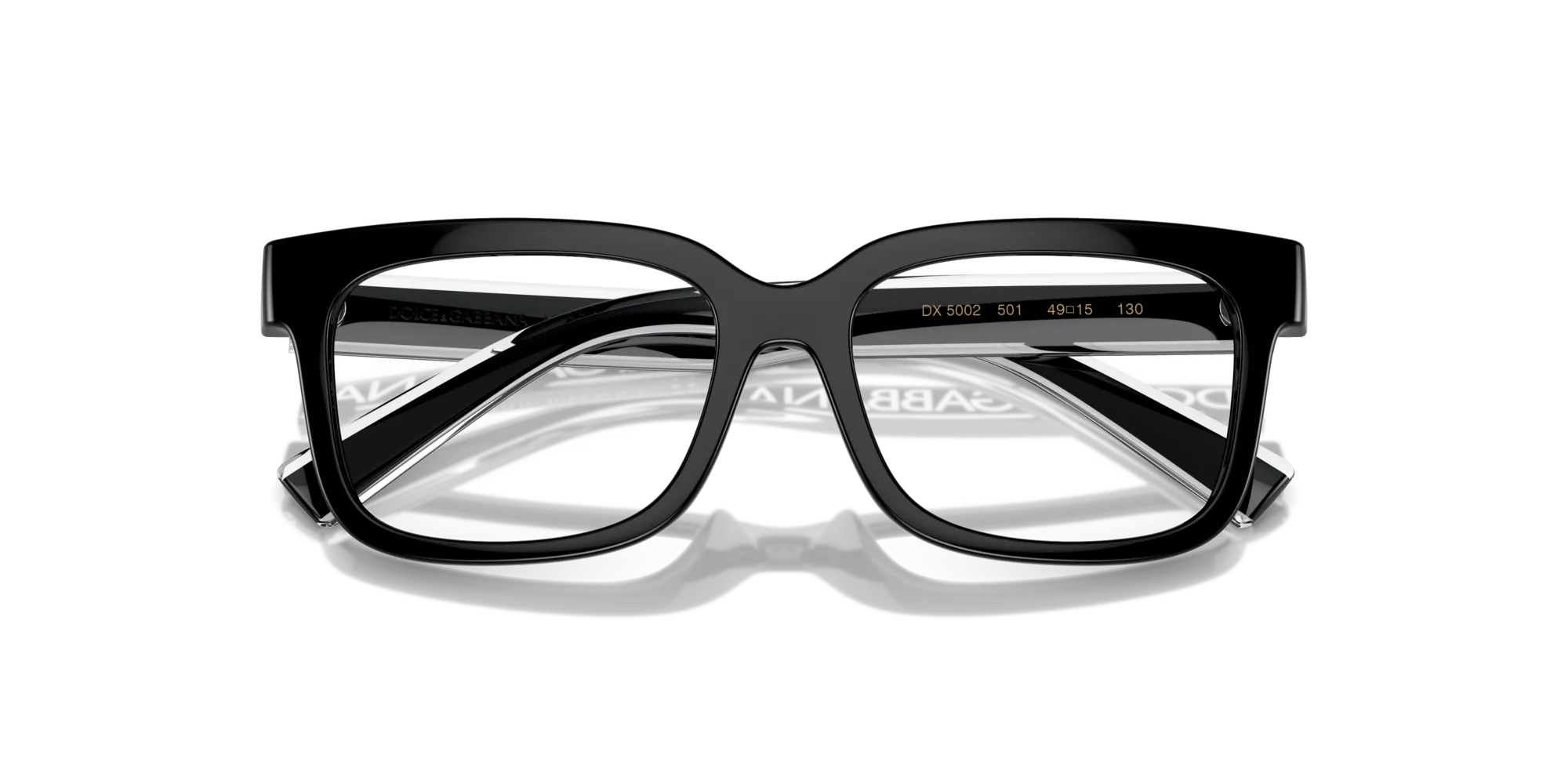 Dolce & Gabbana DX5002 501 Montature da vista Iniettato Nero Squadrata Normale - immagine 2