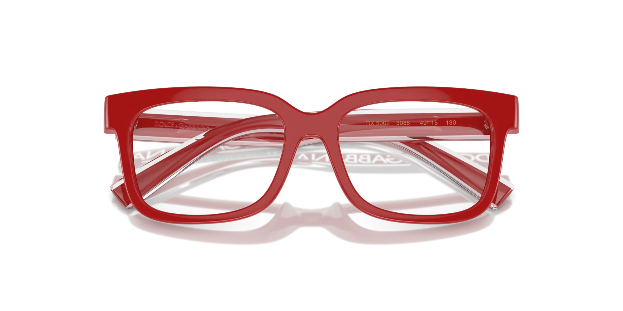 Dolce & Gabbana DX5002 3088 Montature da vista Iniettato Rosso Trasparente Squadrata Normale - immagine 2
