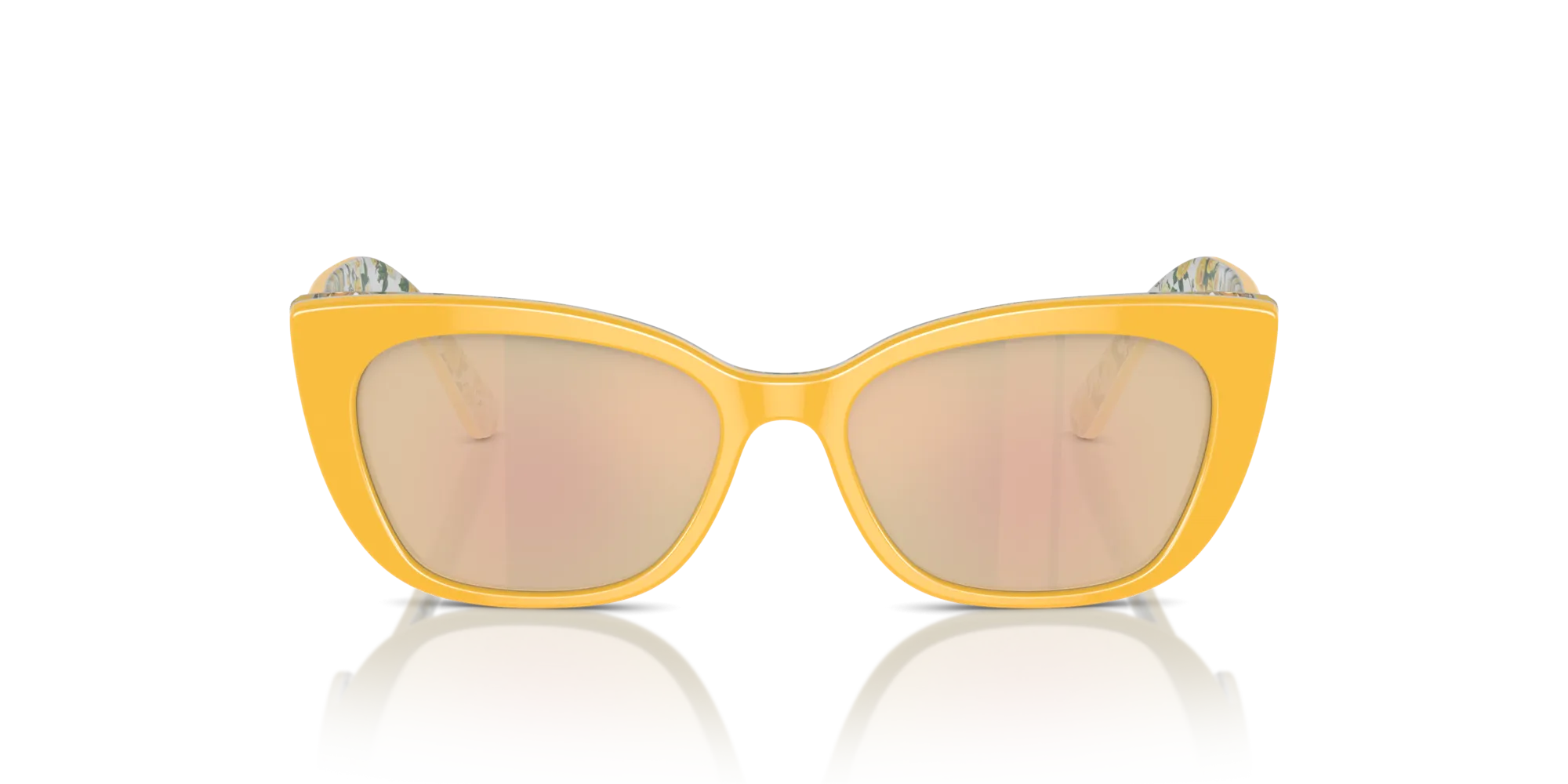Dolce & Gabbana DX4427 34437J Occhiali da sole Acetato Giallo Arancione Cat Eye Specchiate - immagine 3