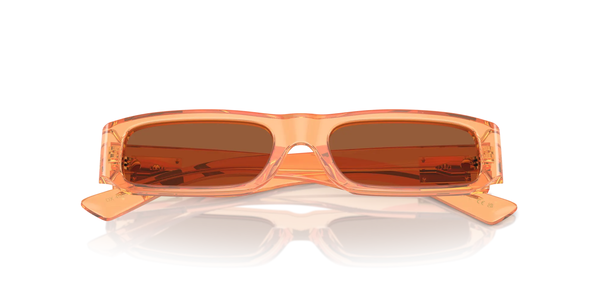 Dolce & Gabbana DX4005 344273 Occhiali da sole Acetato Arancione Marrone Squadrata Normale - immagine 2