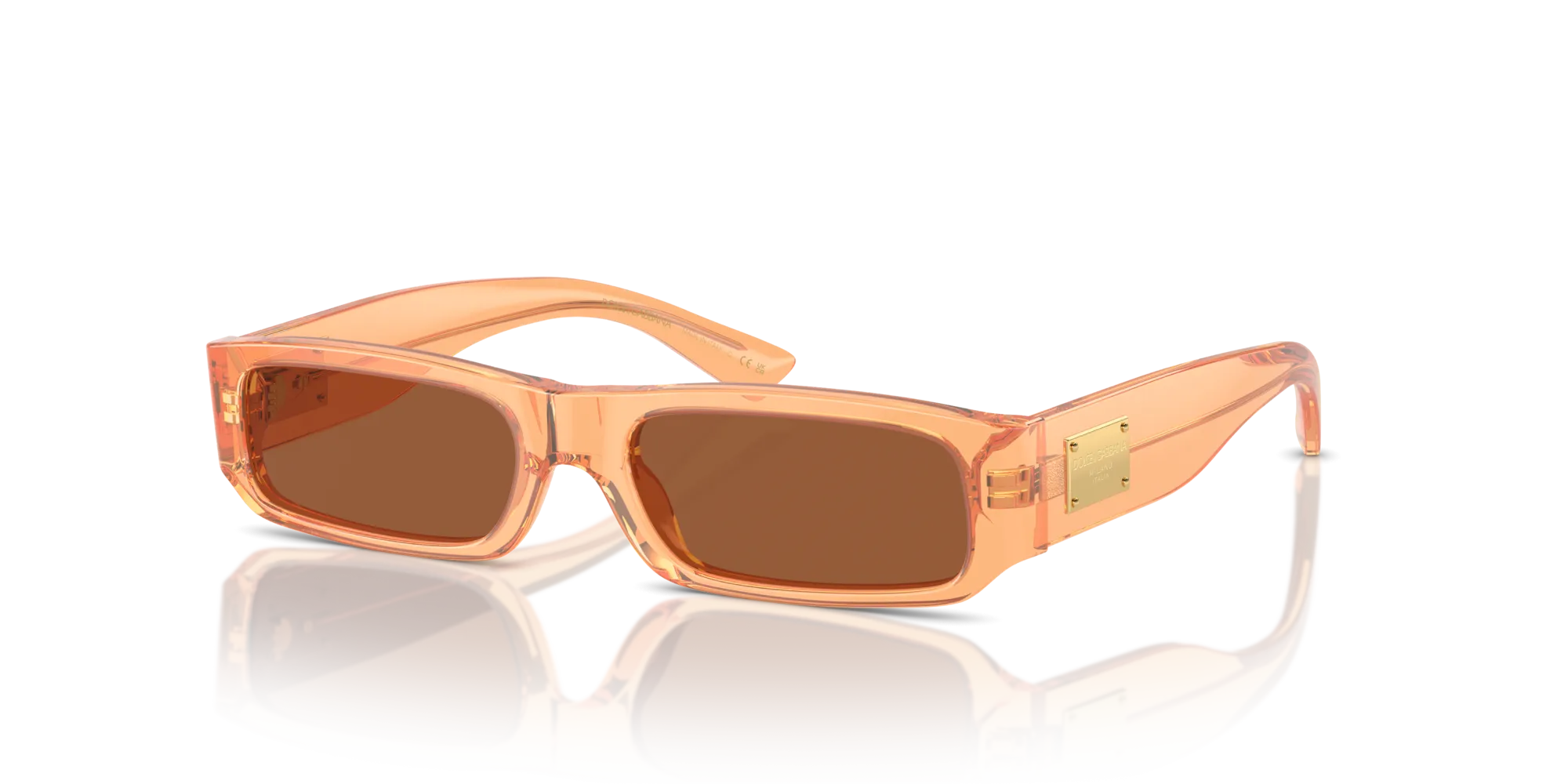 Dolce & Gabbana DX4005 344273 Occhiali da sole Acetato Arancione Marrone Squadrata Normale - immagine 4