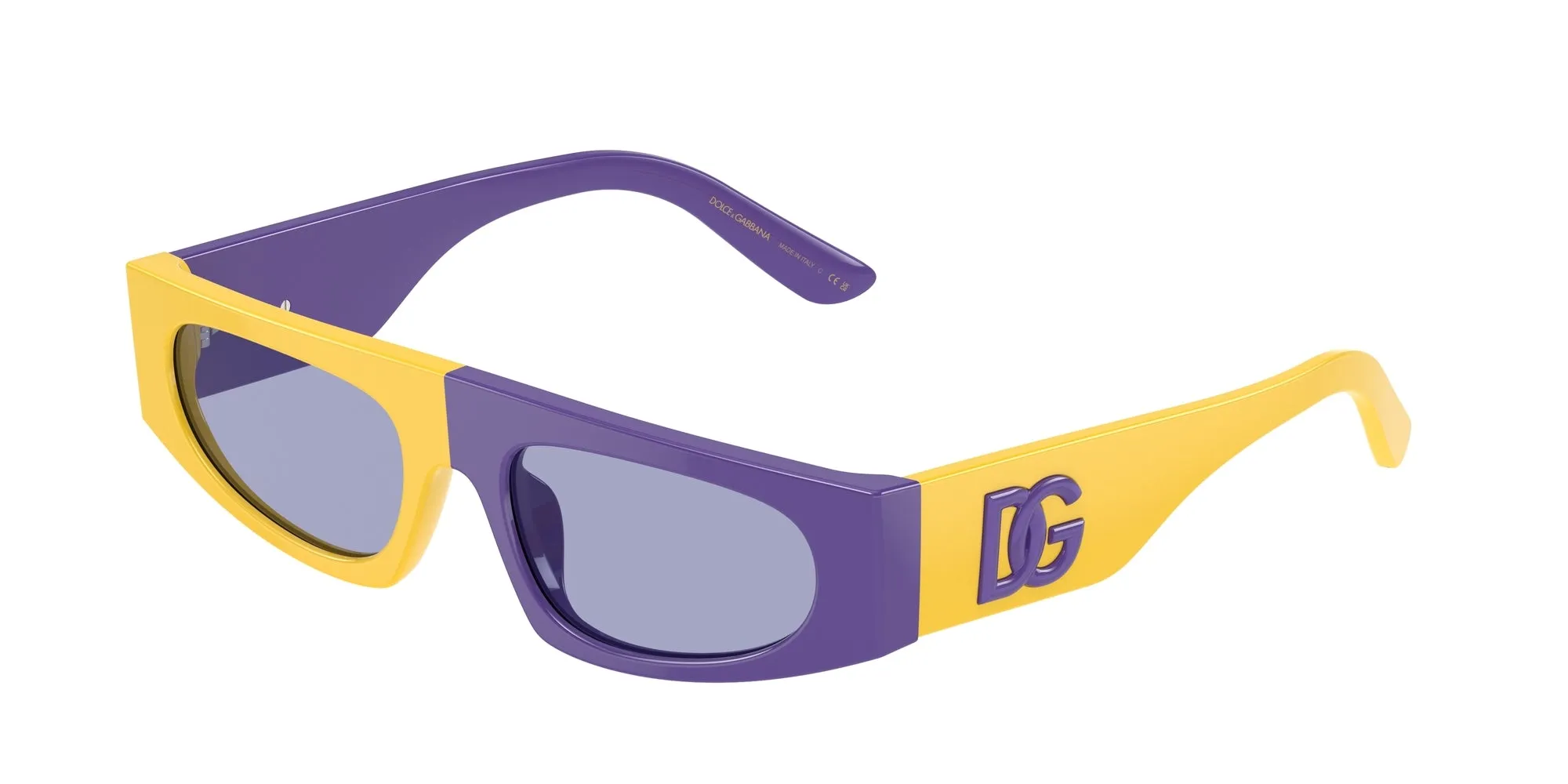 Dolce & Gabbana DX4004 34131A Occhiali da sole Acetato Giallo Viola Squadrata Normale - immagine 1