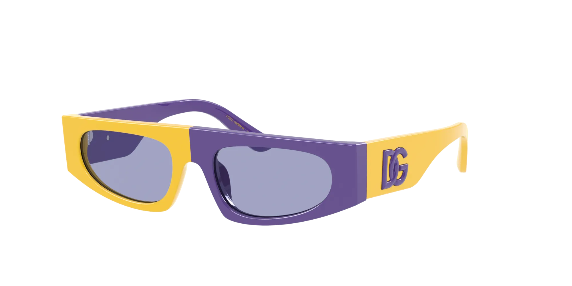 Dolce & Gabbana DX4004 34131A Occhiali da sole Acetato Giallo Viola Squadrata Normale - immagine 3