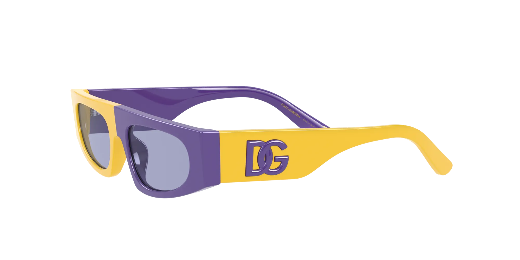 Dolce & Gabbana DX4004 34131A Occhiali da sole Acetato Giallo Viola Squadrata Normale - immagine 4