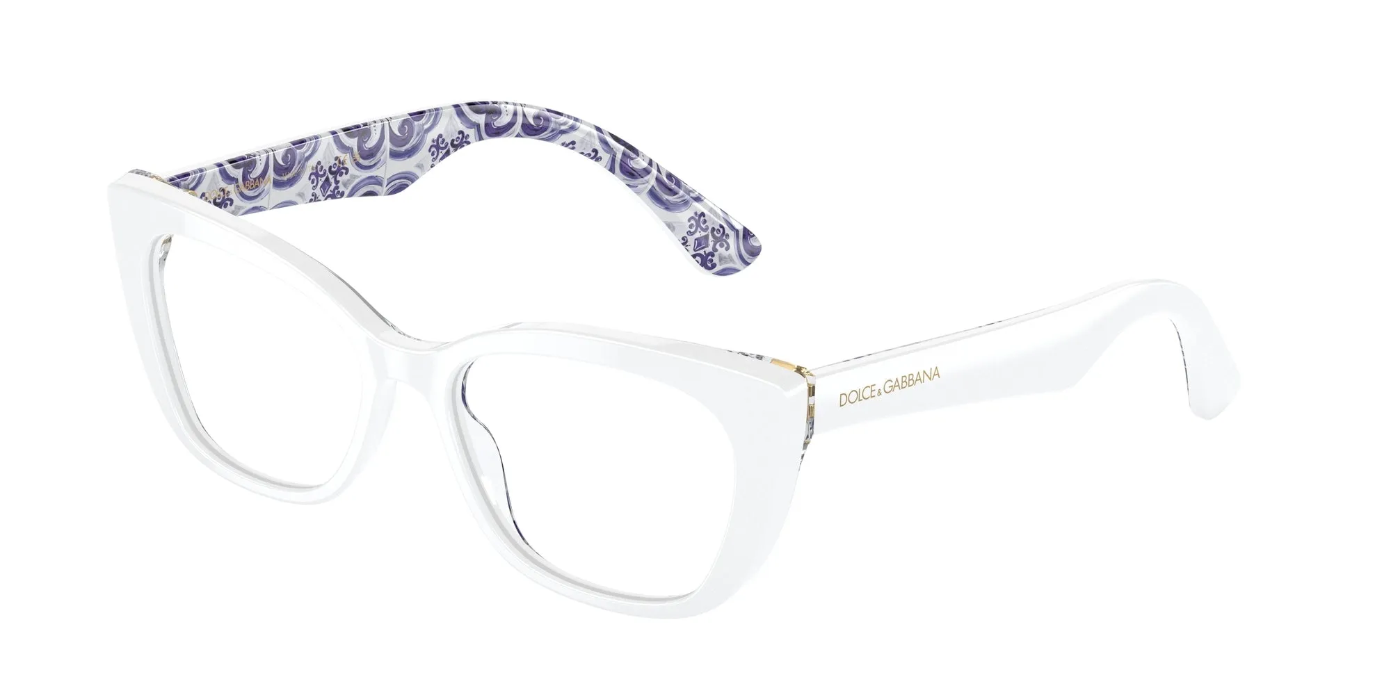 Dolce & Gabbana DX3357 3371 Montature da vista Acetato Bianco Trasparente Cat Eye Normale - immagine 1