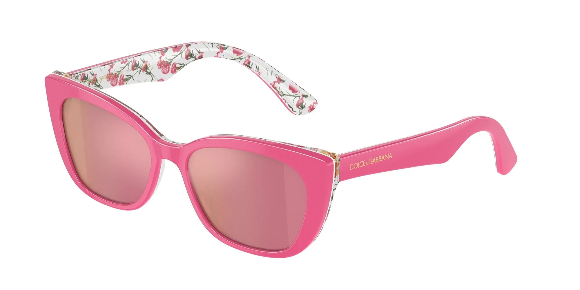 Dolce & Gabbana DX4427 3207/Z Occhiali da sole Acetato Rosa Rosa Cat Eye Specchiate - immagine 1