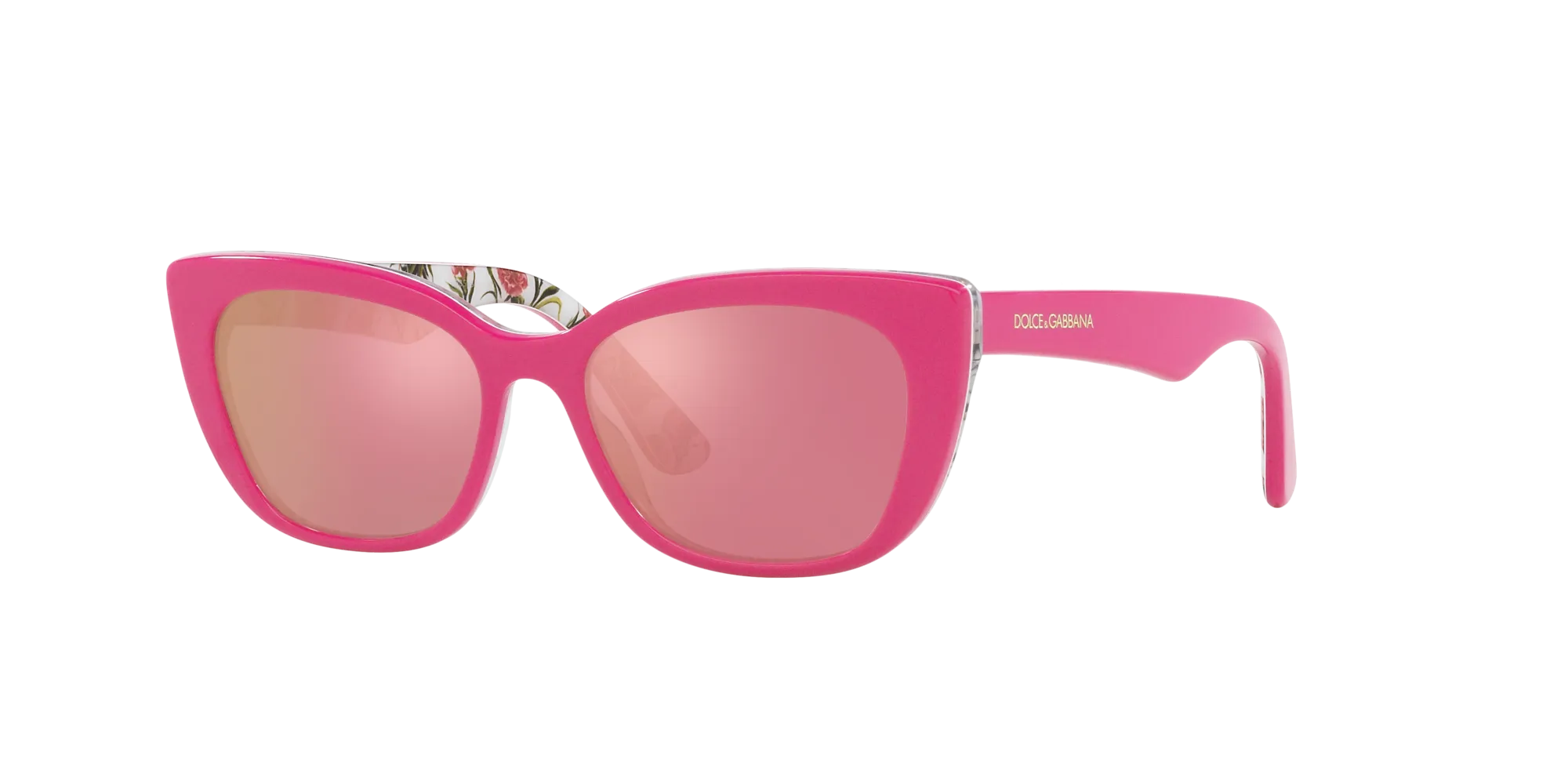 Dolce & Gabbana DX4427 3207/Z Occhiali da sole Acetato Rosa Rosa Cat Eye Specchiate - immagine 3