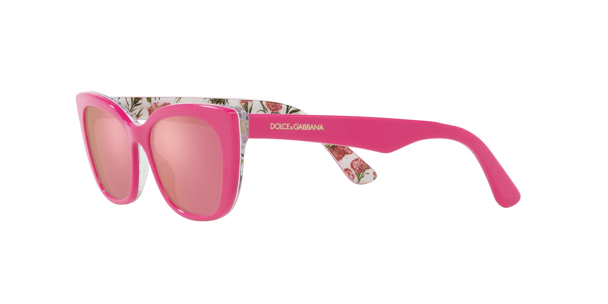 Dolce & Gabbana DX4427 3207/Z Occhiali da sole Acetato Rosa Rosa Cat Eye Specchiate - immagine 4