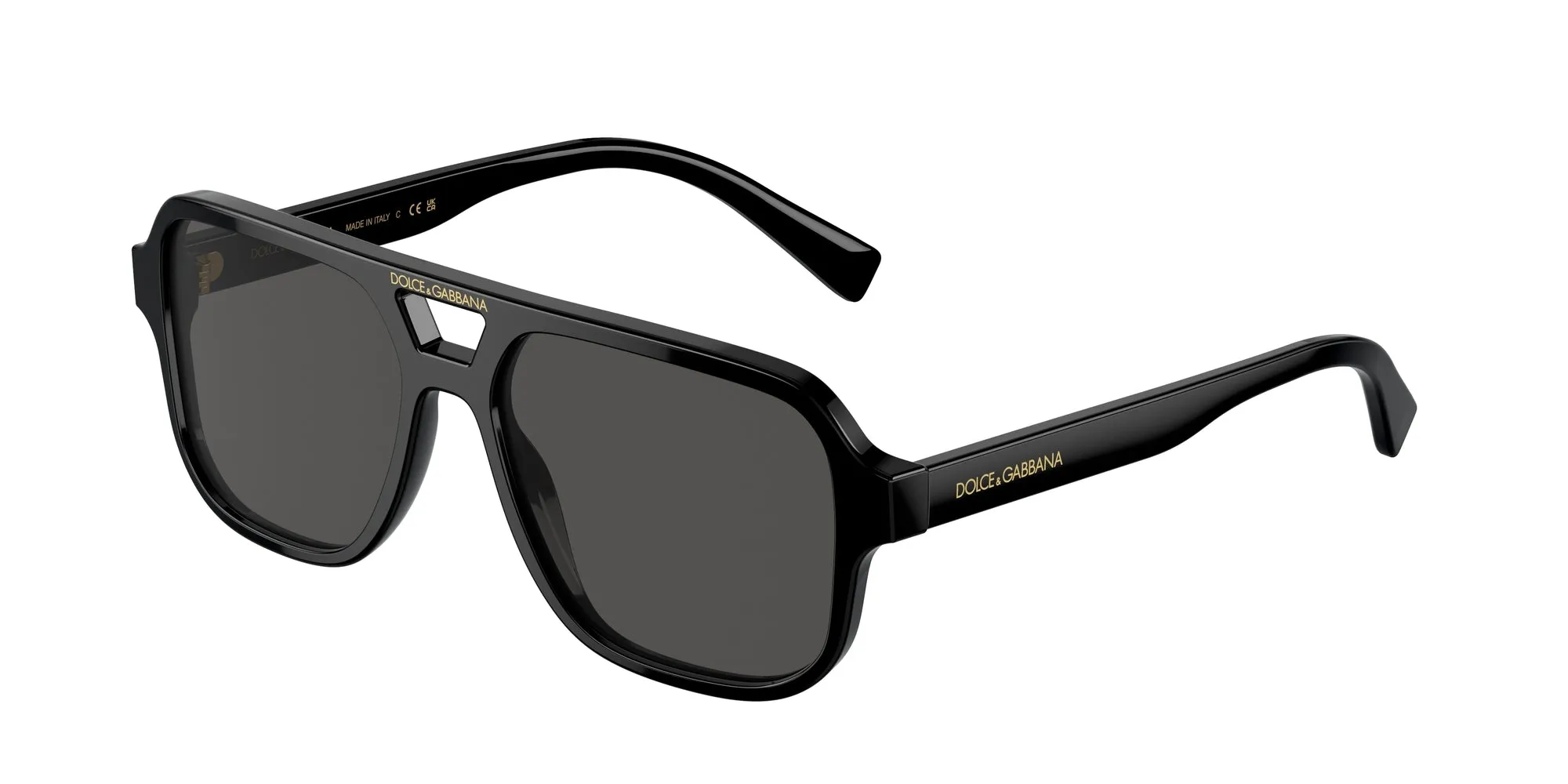 Dolce & Gabbana DX4003 335587 Occhiali da sole Acetato Nero Grigio Pilot Normale - immagine 1