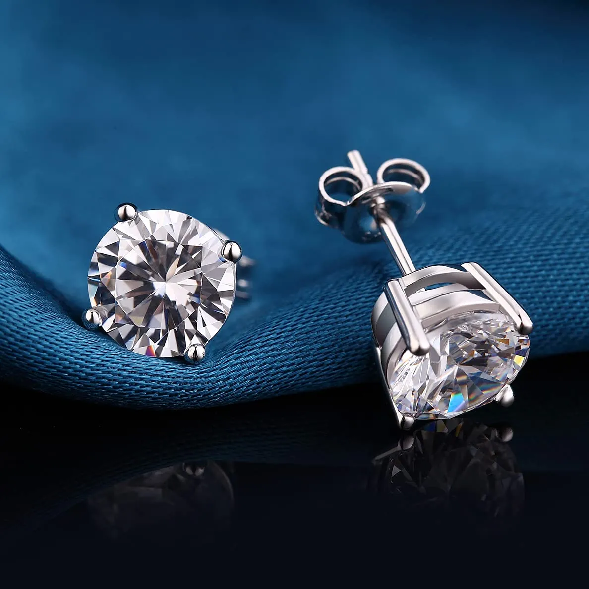 Orecchini Uomo Diamanti Zirconi Argento Diamante Orecchino Uomo Donna Con Zirconi Argento 18K Oro Placcata Orecchini Donna 6mm - immagine 3