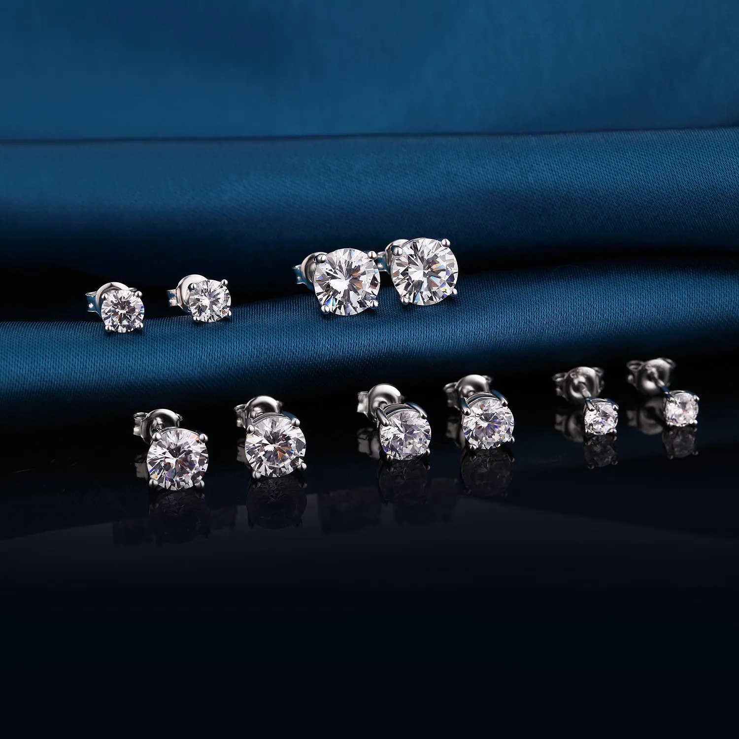 Orecchini Uomo Diamanti Argento 925 Donna Zirconi Diamante Orecchino Uomo Brillante Diamante Brillanti Orecchini 5mm - immagine 4