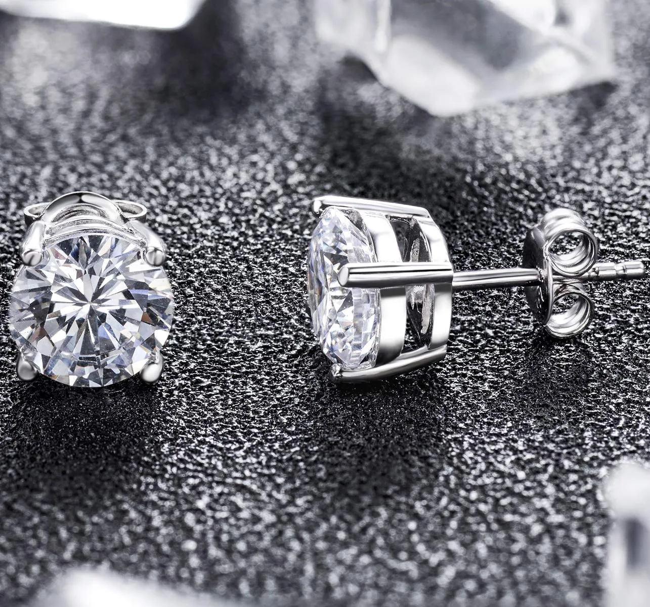 Orecchini Uomo Diamanti Argento 925 Donna Zirconi Diamante Orecchino Uomo Brillante Diamante Brillanti Orecchini 5mm - immagine 7
