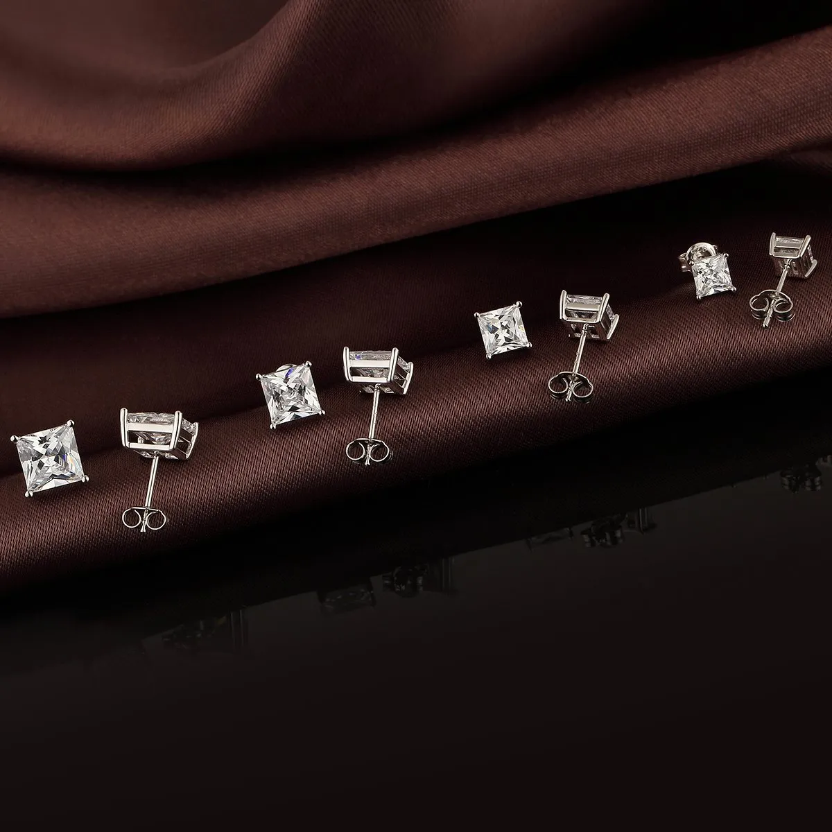 Orecchini Uomo Diamante Argento 925 Diamante Donna Brillanti Grande Zirconi Brillanti Diamante Orecchino Uomo 8mm - immagine 7