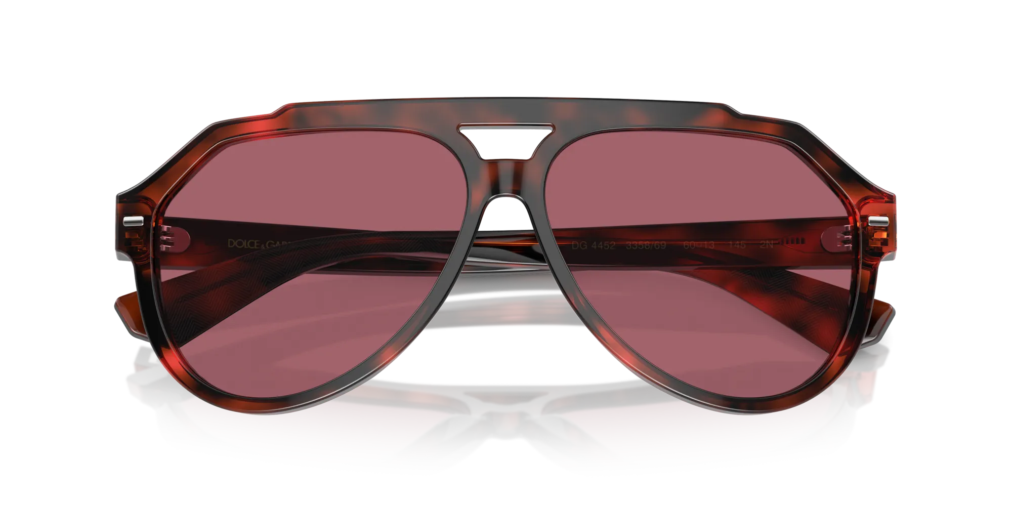 Dolce & Gabbana DG4452 335869 Occhiali da sole Acetato Tartaruga Viola Pilot Normale - immagine 2
