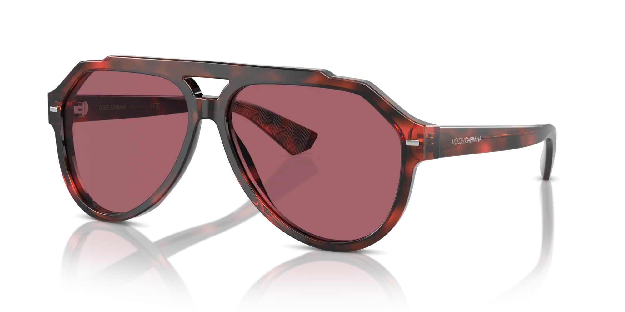 Dolce & Gabbana DG4452 335869 Occhiali da sole Acetato Tartaruga Viola Pilot Normale - immagine 4