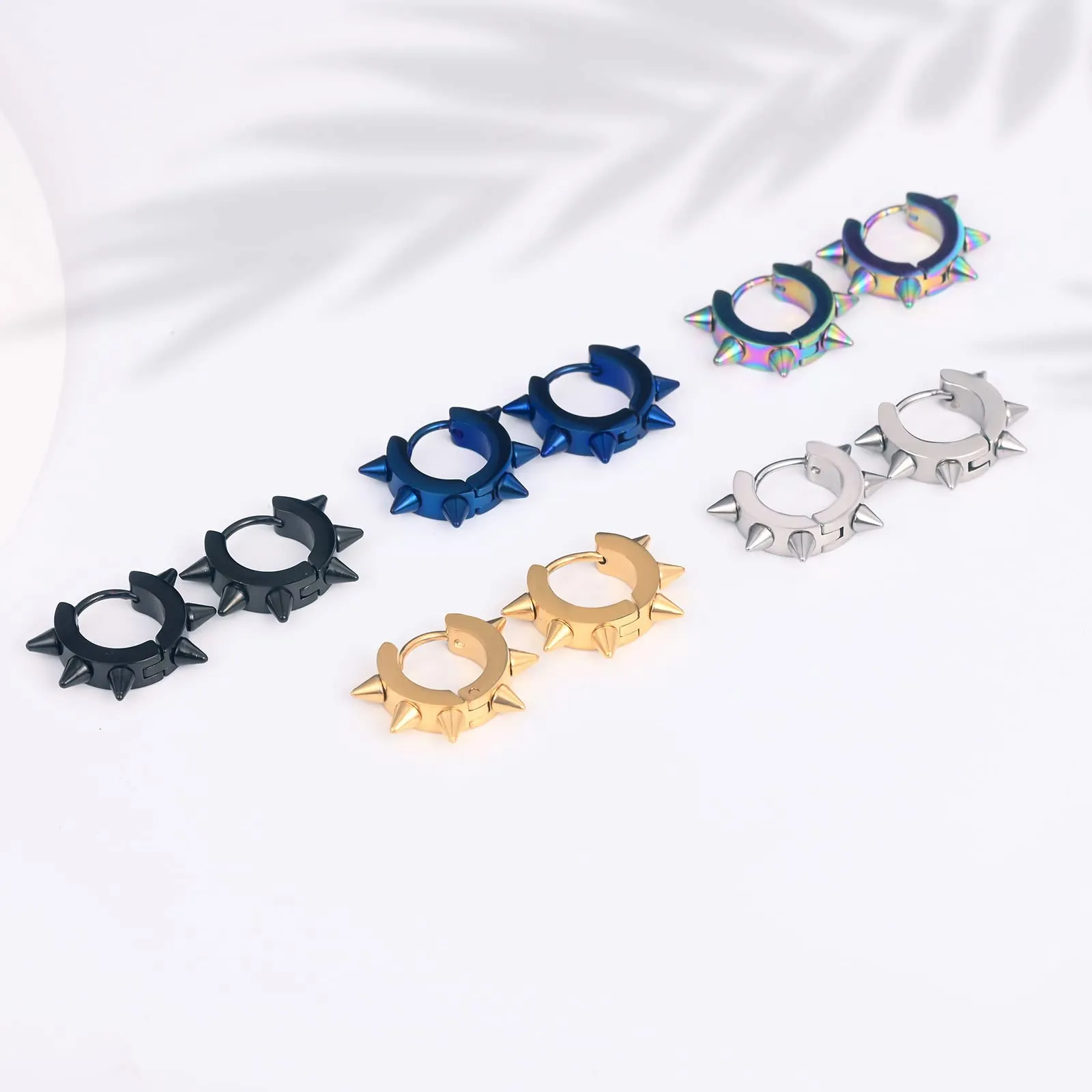 feilok Mens Acciaio Inossidabile Orecchini Delle Donne Piercing Ear Plug Tunnel Spike - immagine 3