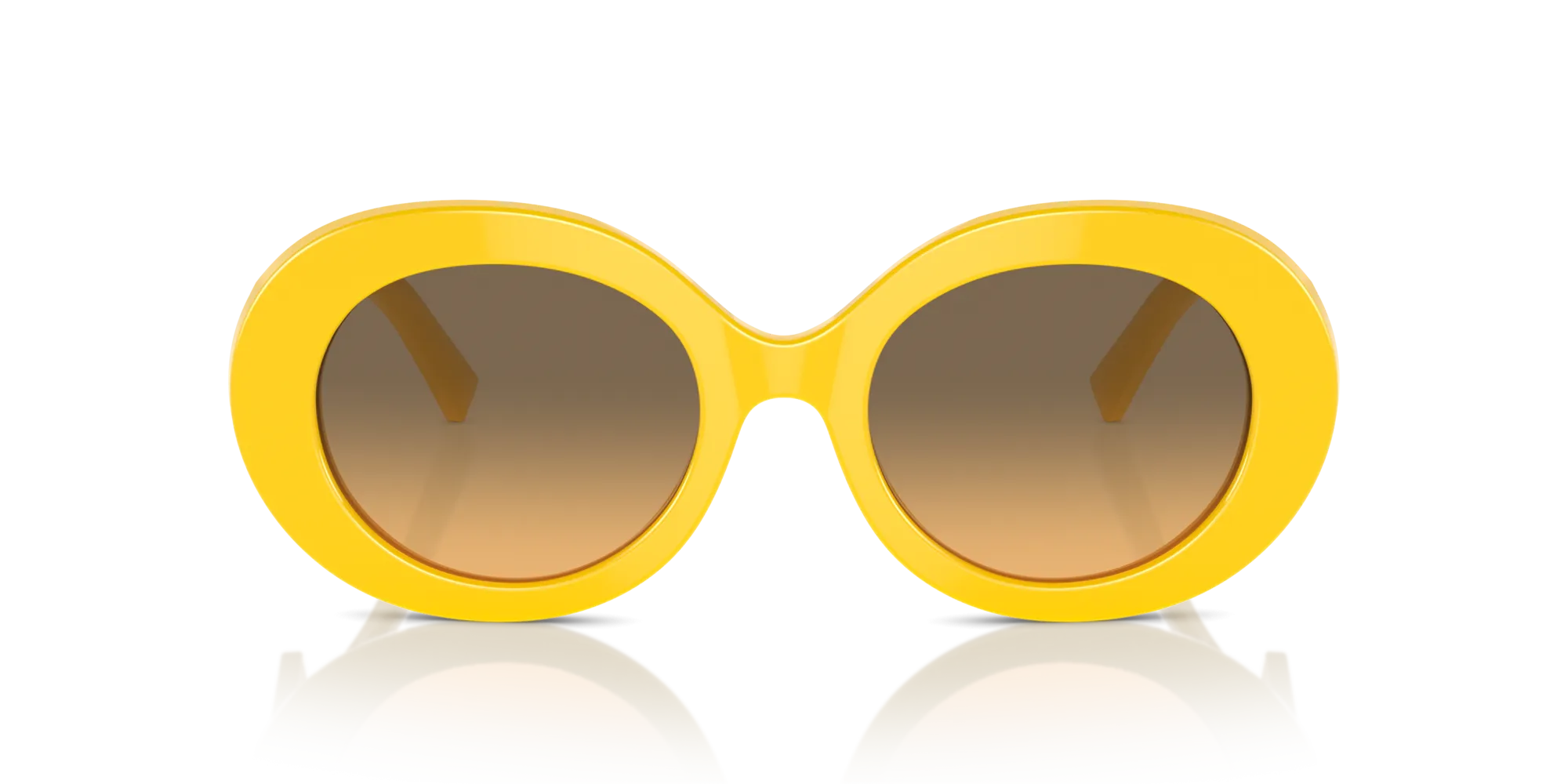 Dolce & Gabbana DG4448 333411 Occhiali da sole Acetato Giallo Grigio Rotonda Normale Sfumato - immagine 3