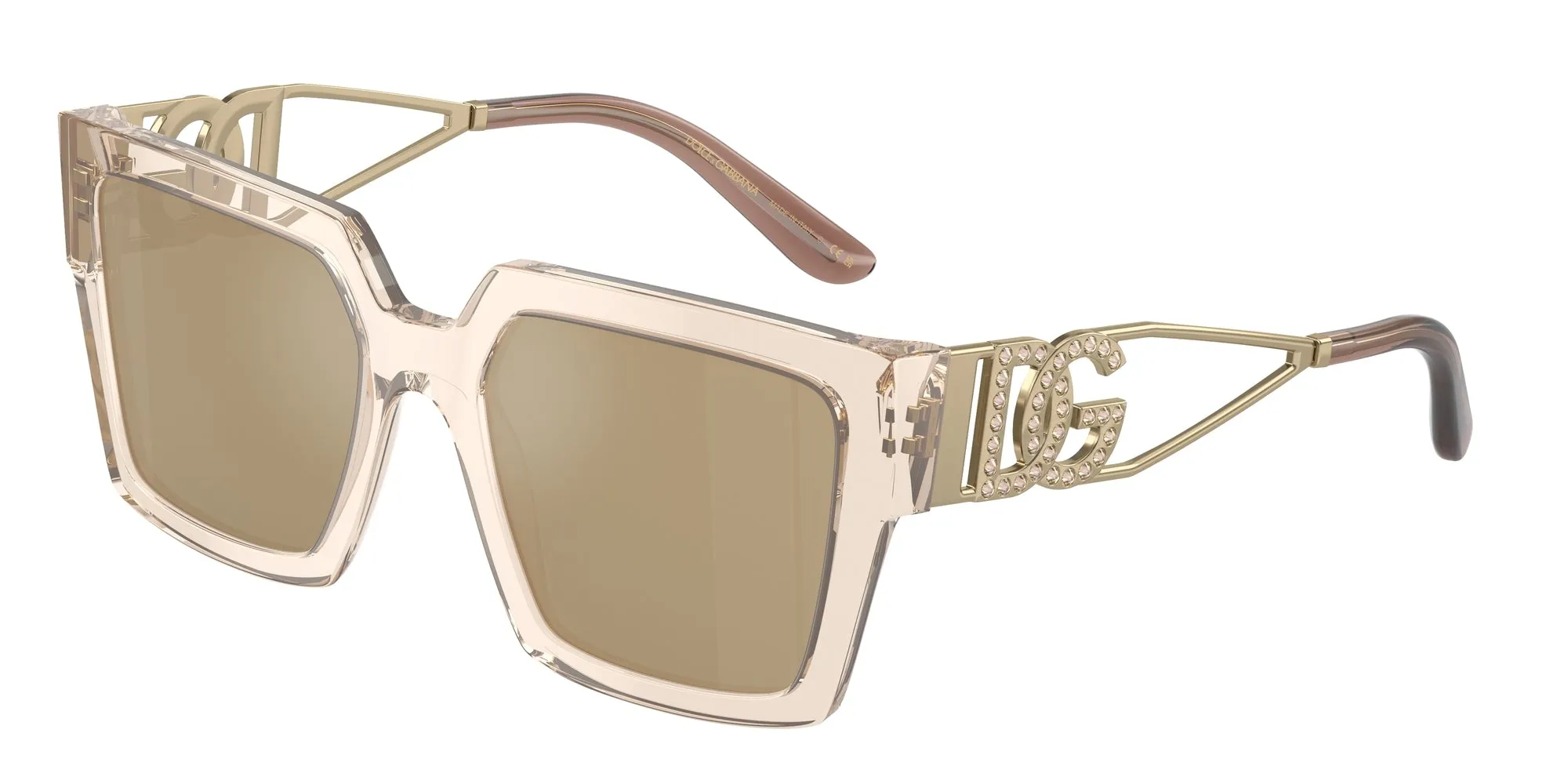 Dolce & Gabbana DG4446B 343203 Occhiali da sole Acetato Marrone Giallo Squadrata Normale - immagine 1