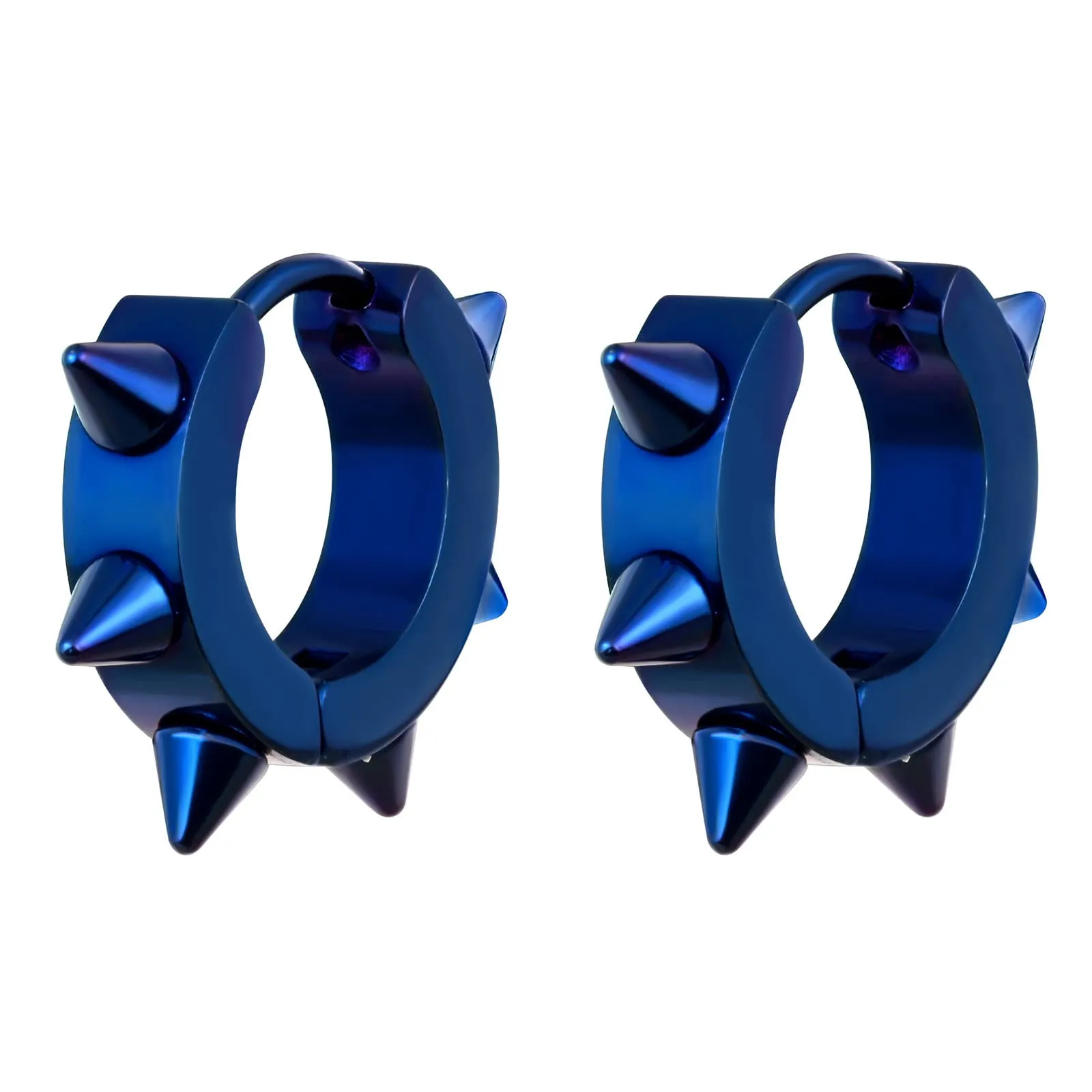 feilok Orecchini in acciaio inossidabile per le donne Uomini cartilagine Piercing Spike blu - immagine 1