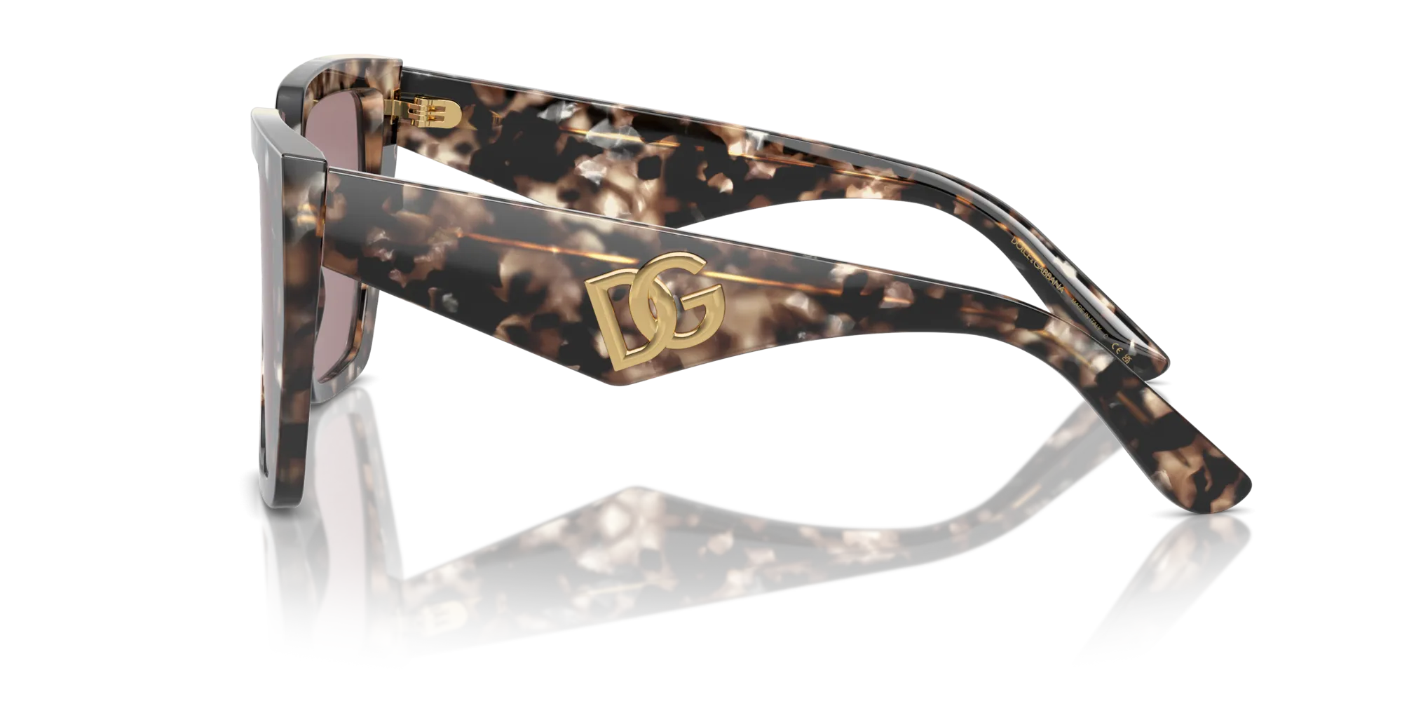 Dolce & Gabbana DG4438 34387N Occhiali da sole Acetato Marrone Marrone Squadrata Normale - immagine 4