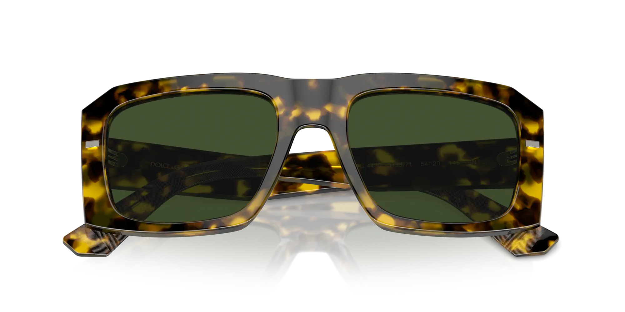 Dolce & Gabbana DG4430 343371 Occhiali da sole Acetato Tartaruga Verde Squadrata Normale - immagine 2