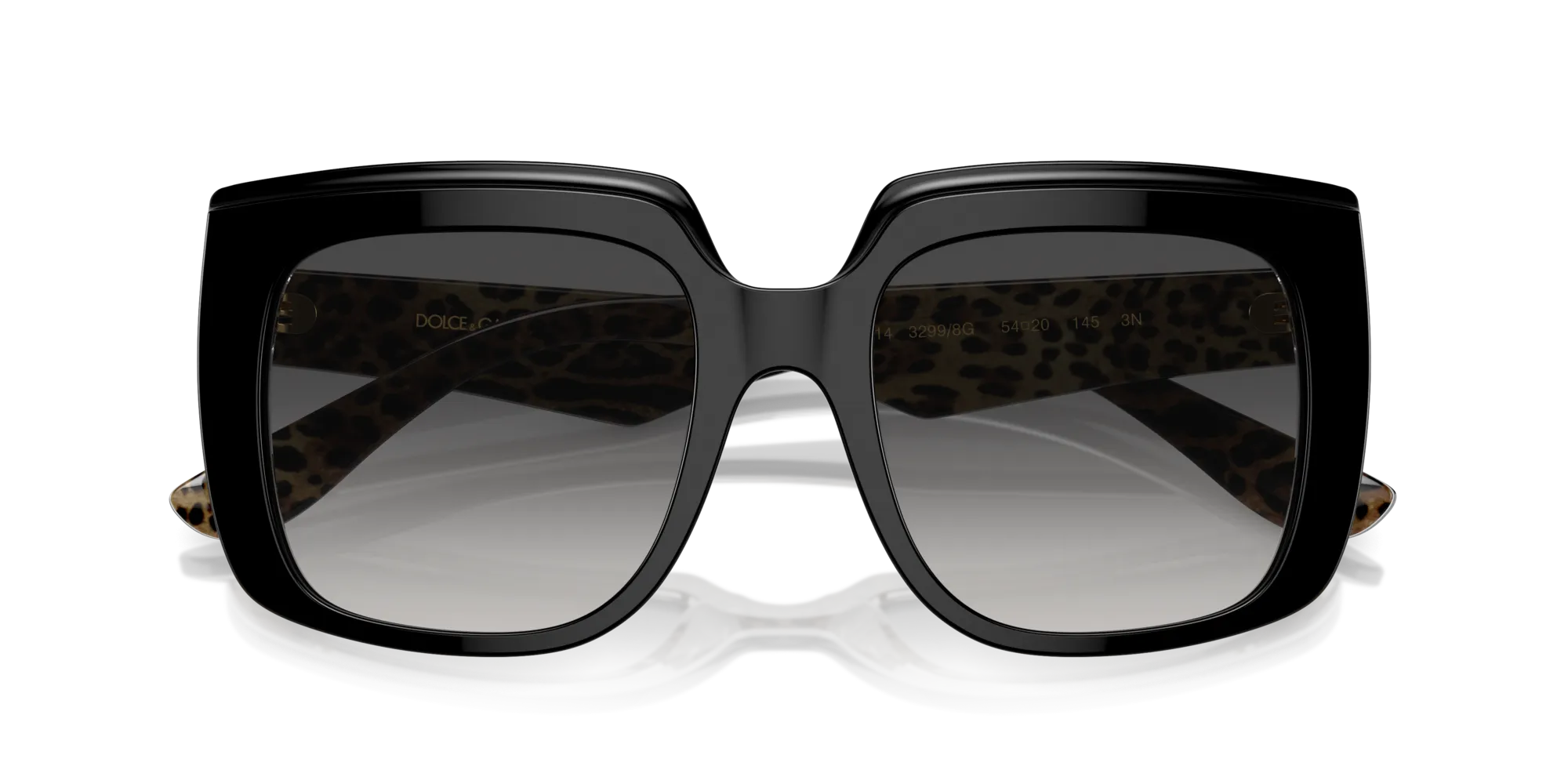 Dolce & Gabbana DG4414 32998G Occhiali da sole Acetato Nero Grigio Squadrata Normale Sfumato - immagine 2