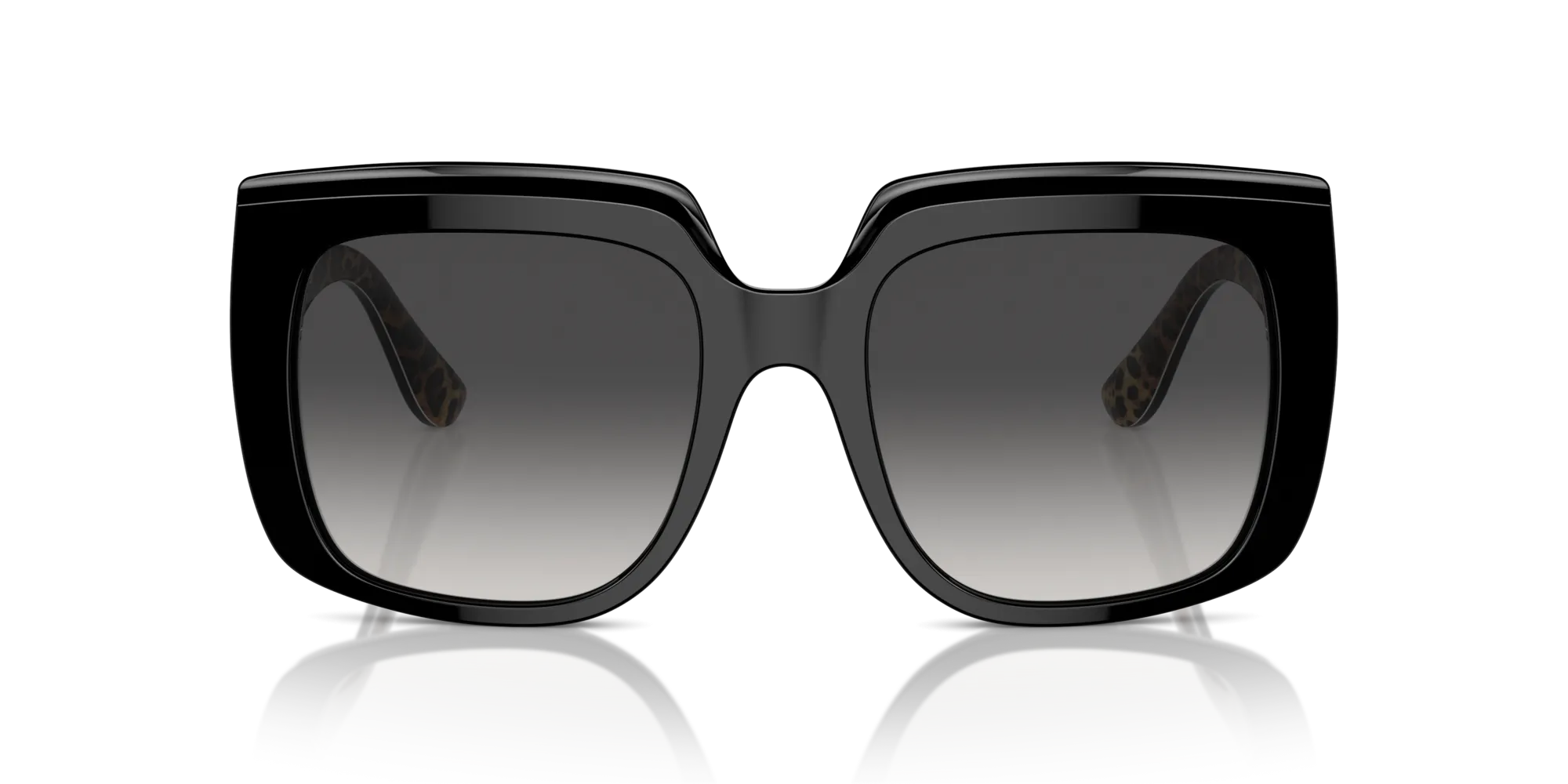 Dolce & Gabbana DG4414 32998G Occhiali da sole Acetato Nero Grigio Squadrata Normale Sfumato - immagine 3