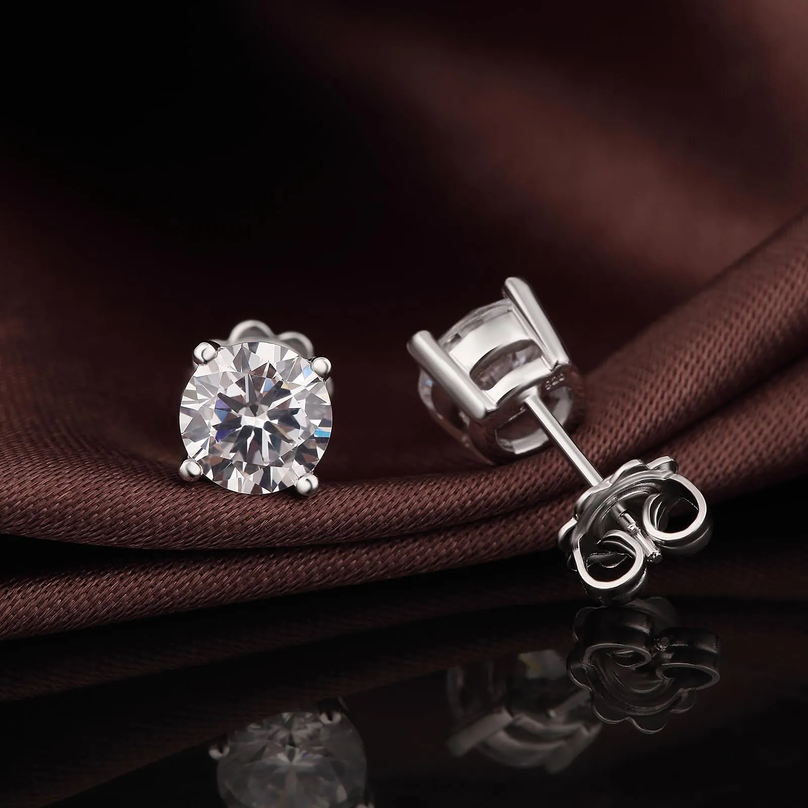 Orecchini Uomo Diamanti Zirconi Argento Diamante Orecchino Uomo Donna Con Zirconi Argento 18K Oro Placcata Orecchini Donna 6mm - immagine 4