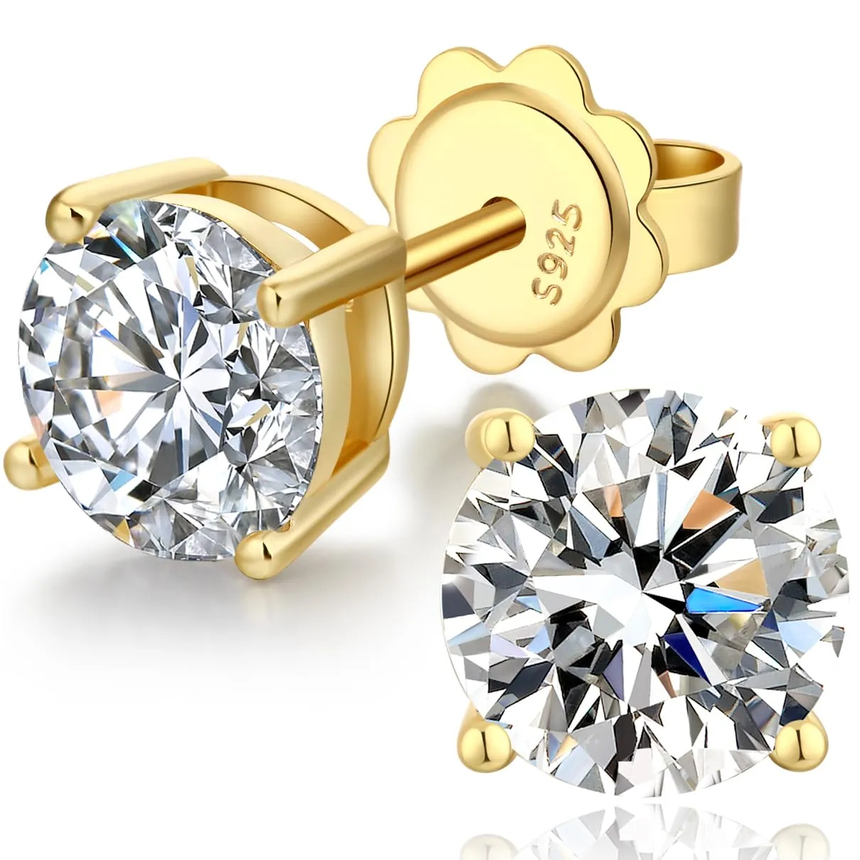 Orecchini Oro Uomo Donna Diamanti Argento 925 Grande Orecchini Uomo Diamanti Argento Bianco Diamante Zirconia Cubica - immagine 1