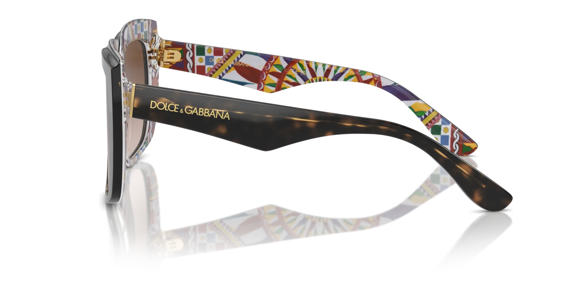 Dolce & Gabbana DG4414 321713 Occhiali da sole Acetato Tartaruga Marrone Squadrata Normale Sfumato - immagine 4