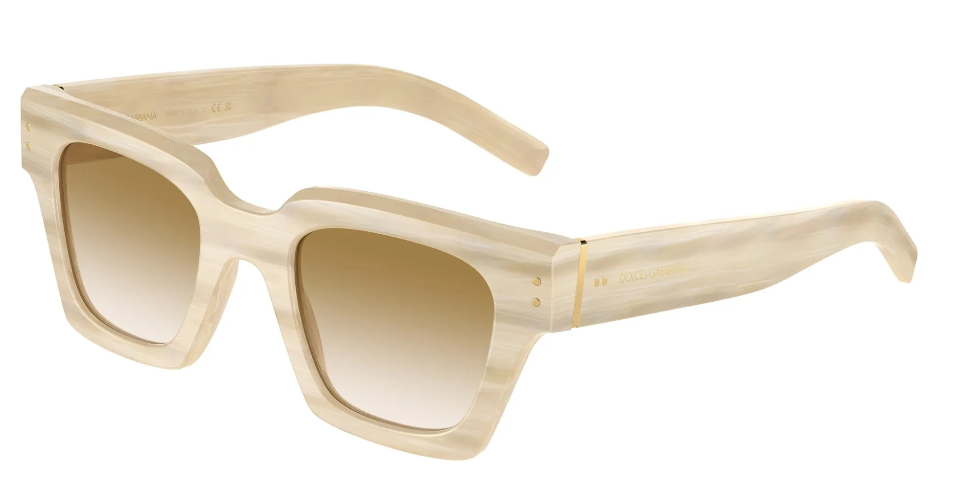 Dolce & Gabbana DG4413 343013 Occhiali da sole Acetato Marrone Marrone Squadrata Normale Sfumato - immagine 1