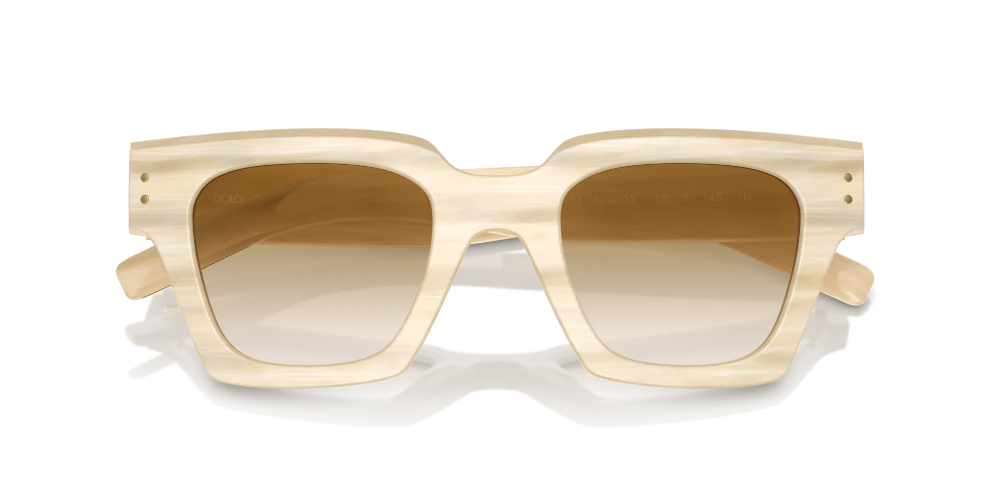 Dolce & Gabbana DG4413 343013 Occhiali da sole Acetato Marrone Marrone Squadrata Normale Sfumato - immagine 2