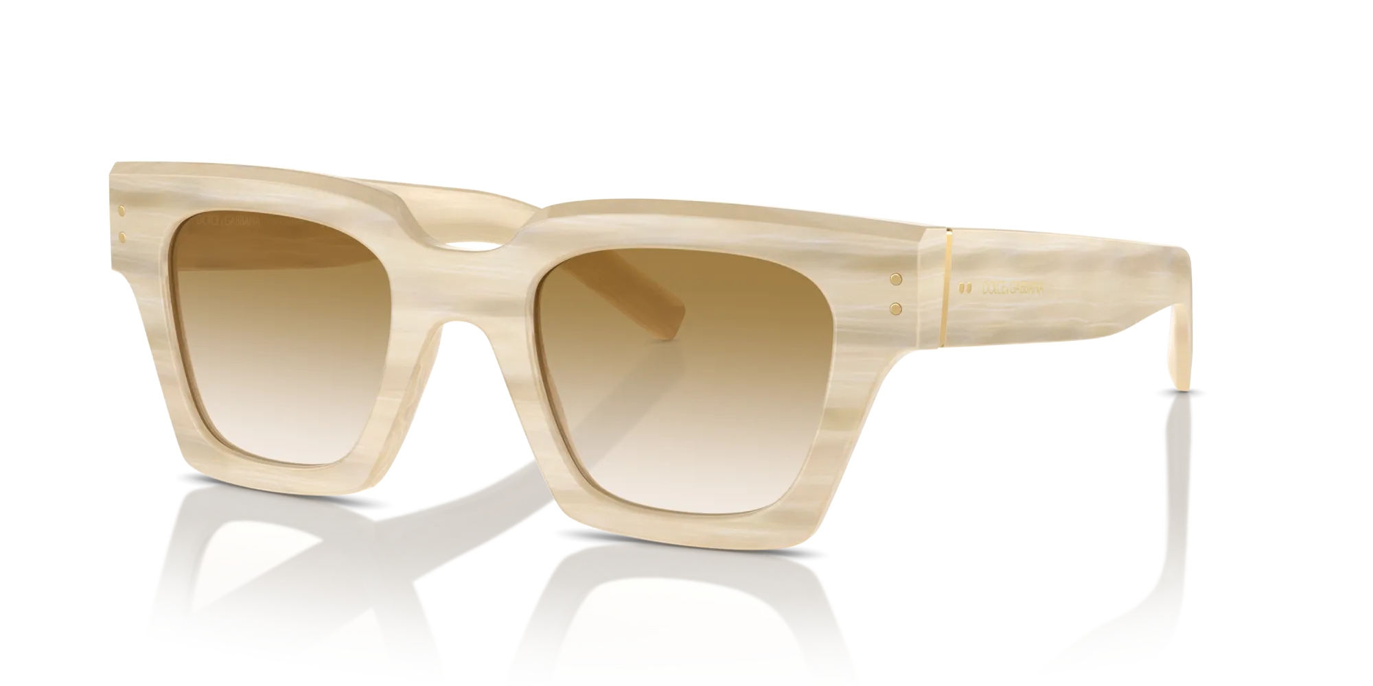 Dolce & Gabbana DG4413 343013 Occhiali da sole Acetato Marrone Marrone Squadrata Normale Sfumato - immagine 4