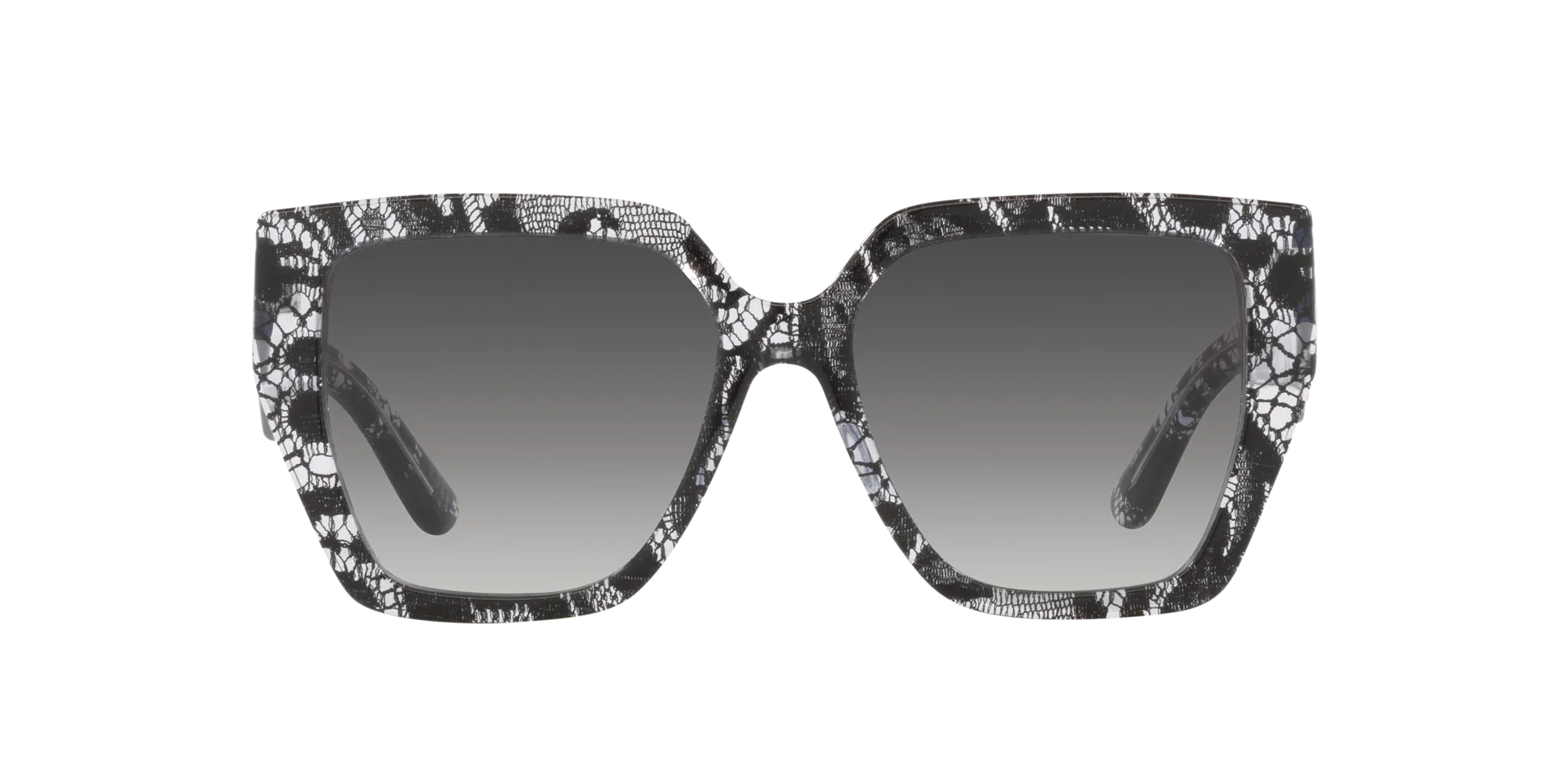 Dolce & Gabbana DG4438 32878G Occhiali da sole Acetato Nero Grigio Squadrata Normale Sfumato - immagine 2